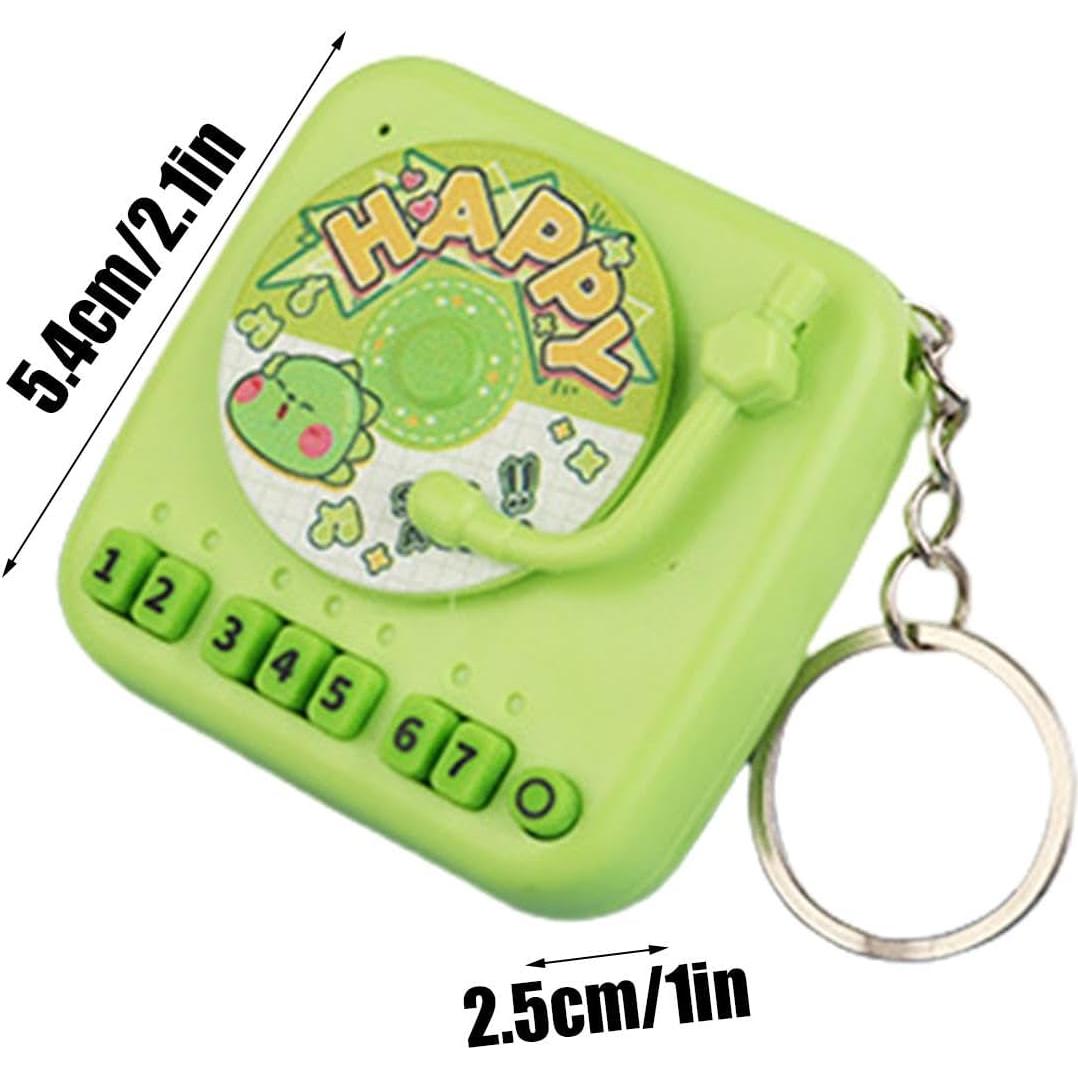 Phonograph Keychain - Gramophone Keychain, Retro Record Player Shape Keyring | Portable Playable Piano Pendant with Sound, Gramophone Keychain Handheld Game for Kids Adults