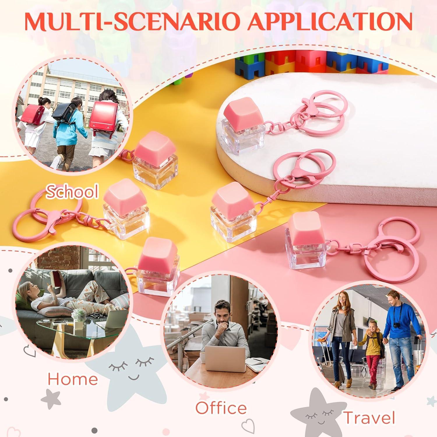 Juguetes Antiestrés Shappy 6 Pcs Llavero Rosa para Teclado