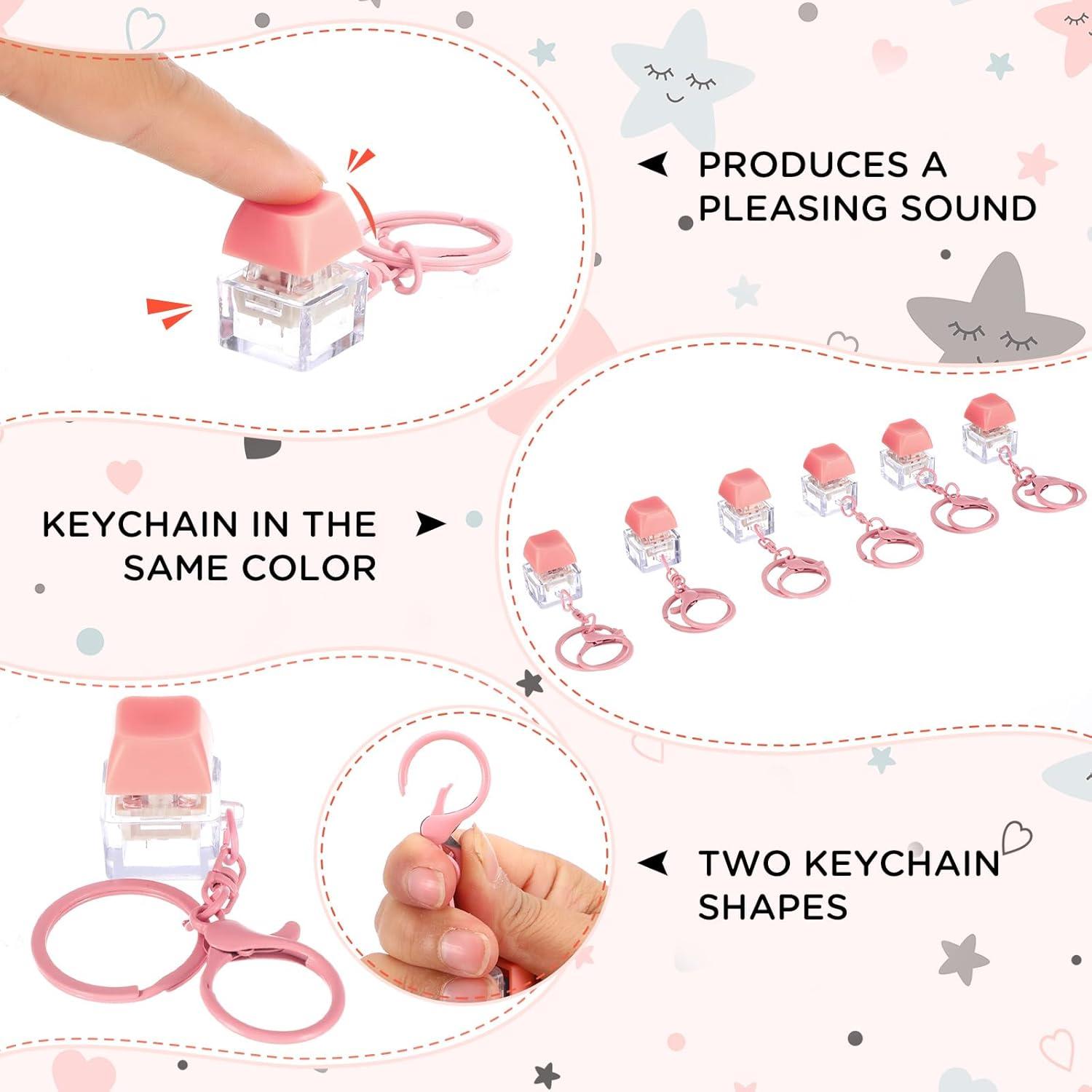 Juguetes Antiestrés Shappy 6 Pcs Llavero Rosa para Teclado