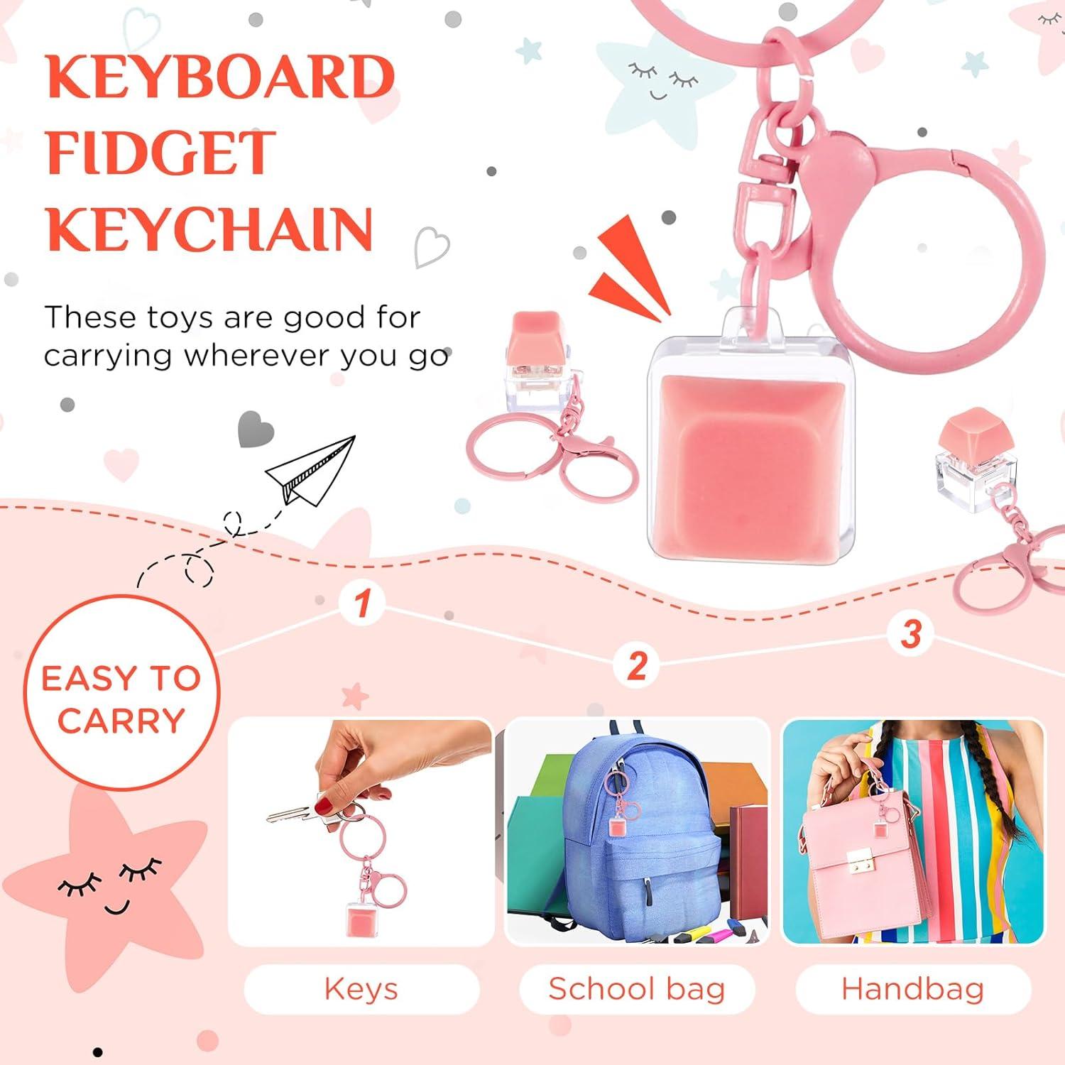 Juguetes Antiestrés Shappy 6 Pcs Llavero Rosa para Teclado