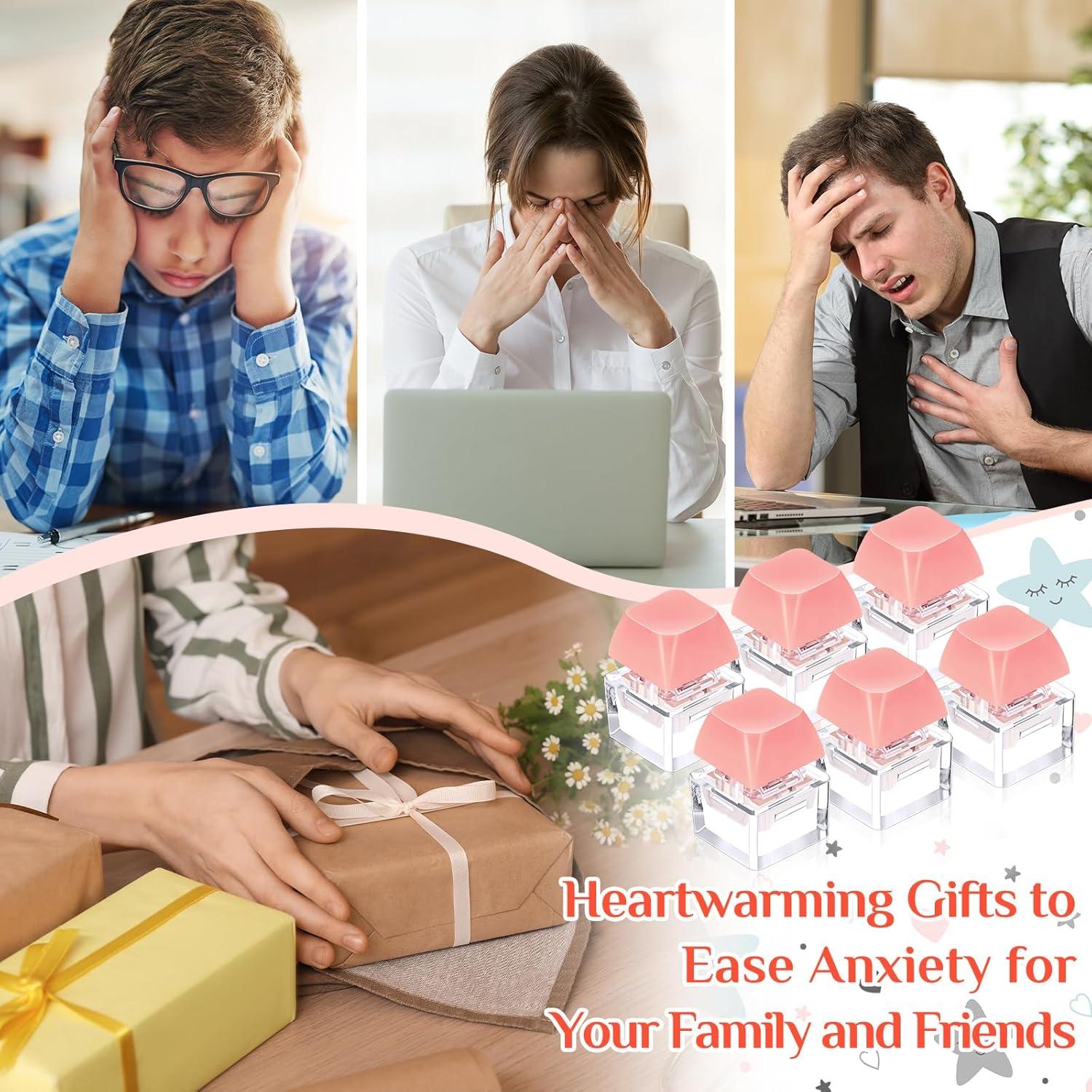 Juguetes Antiestrés Shappy 6 Pcs Llavero Rosa para Teclado