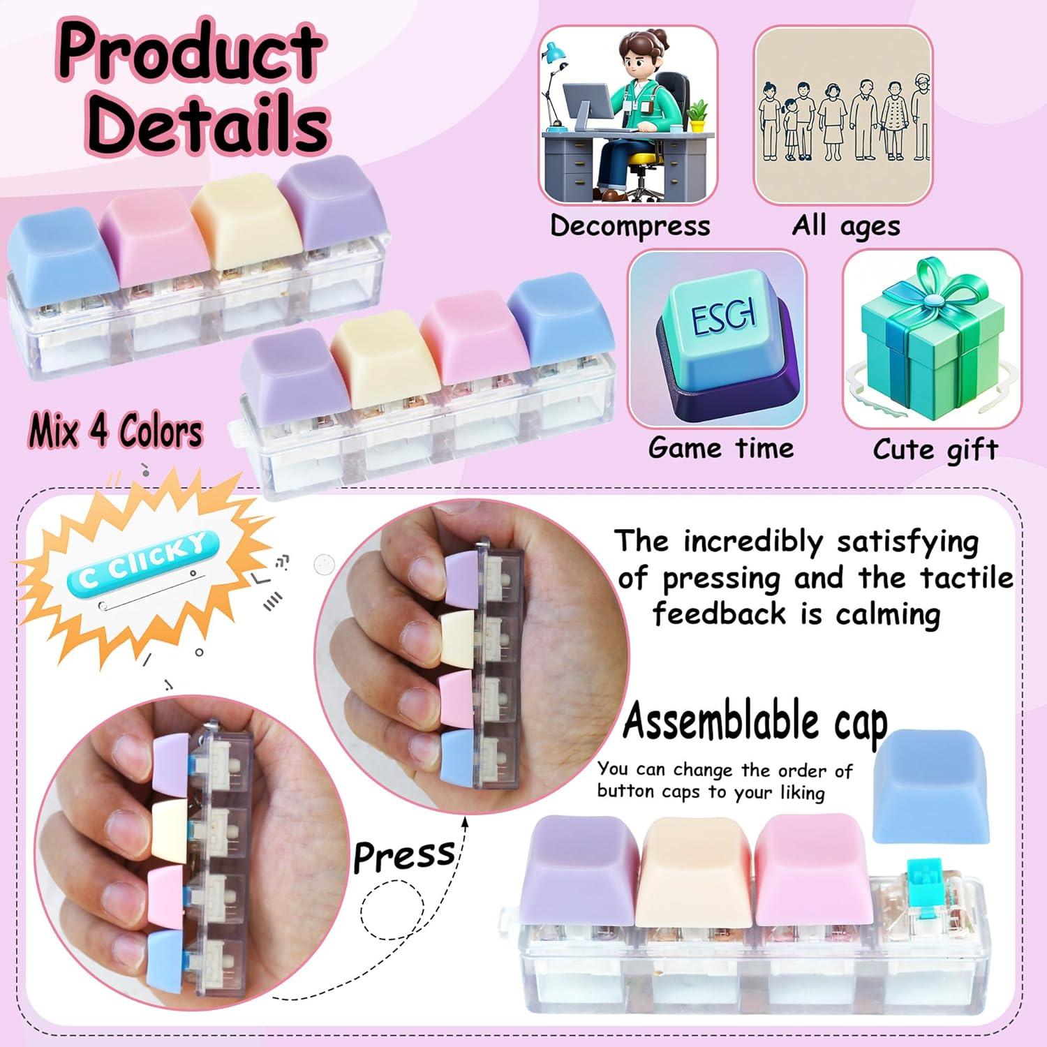 Juguete Antiestrés de Teclado XiawaLangzhuo 2 Pcs 7.4 cm