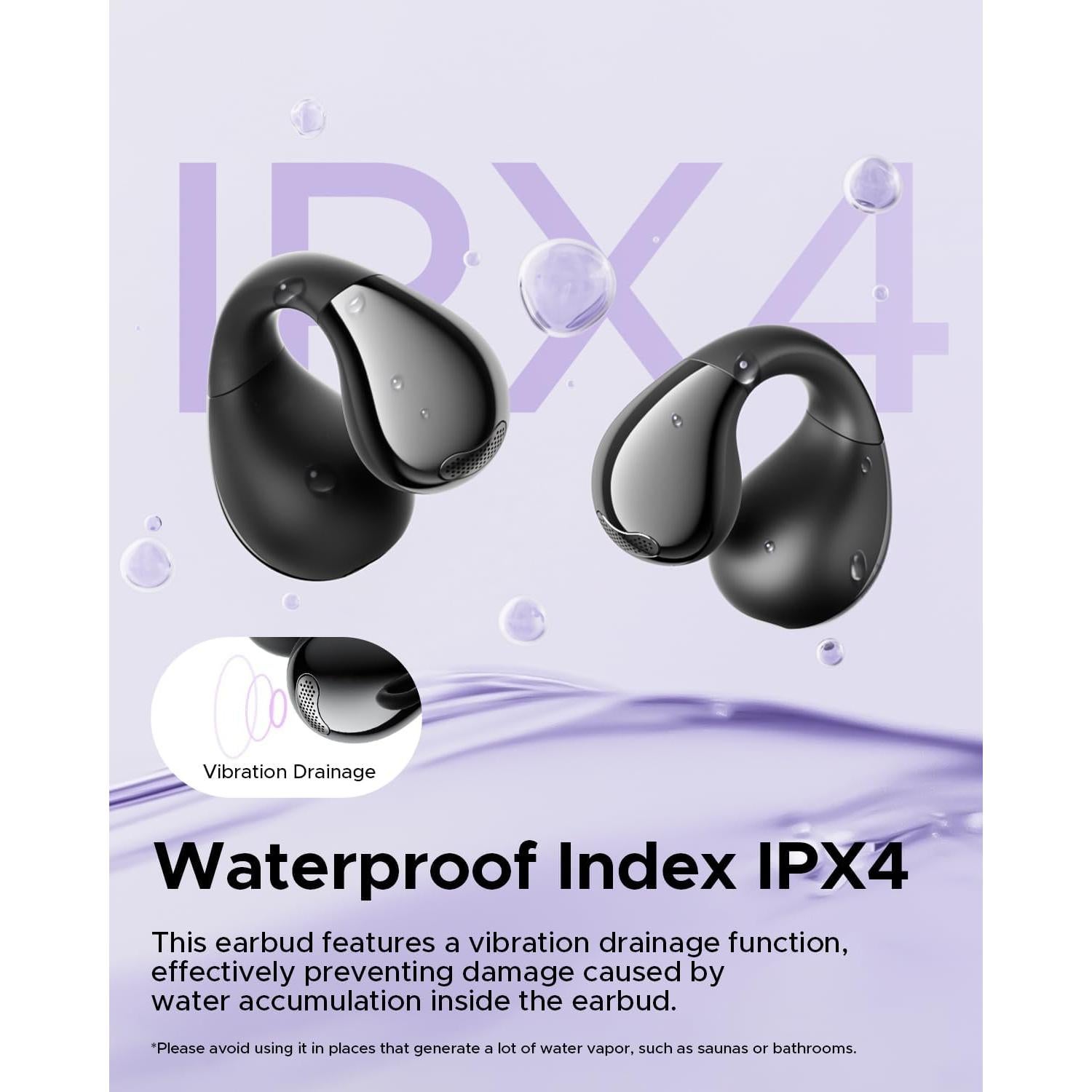 truefree B1 Open-Ear Wireless Earbuds, Bluetooth 5.4 Headphones with Spatial Audio, Ultra-Light Clip-On Fit, 25H Battery, Fast Charging, Multipoint Connection, App Customization, Workouts, Commute