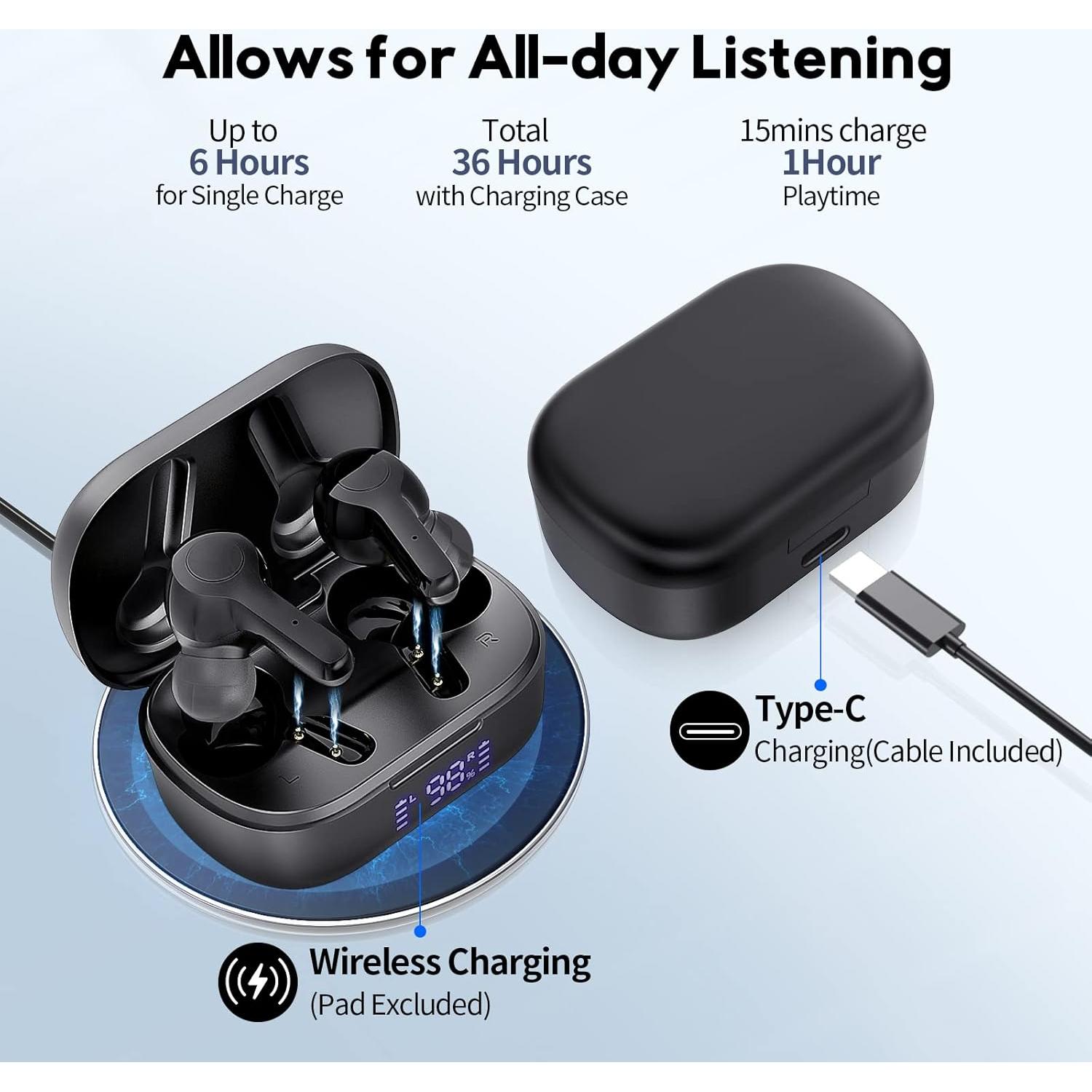 Auriculares Inalámbricos MOZOTER DBK02 Bluetooth 5.3 con Estuche