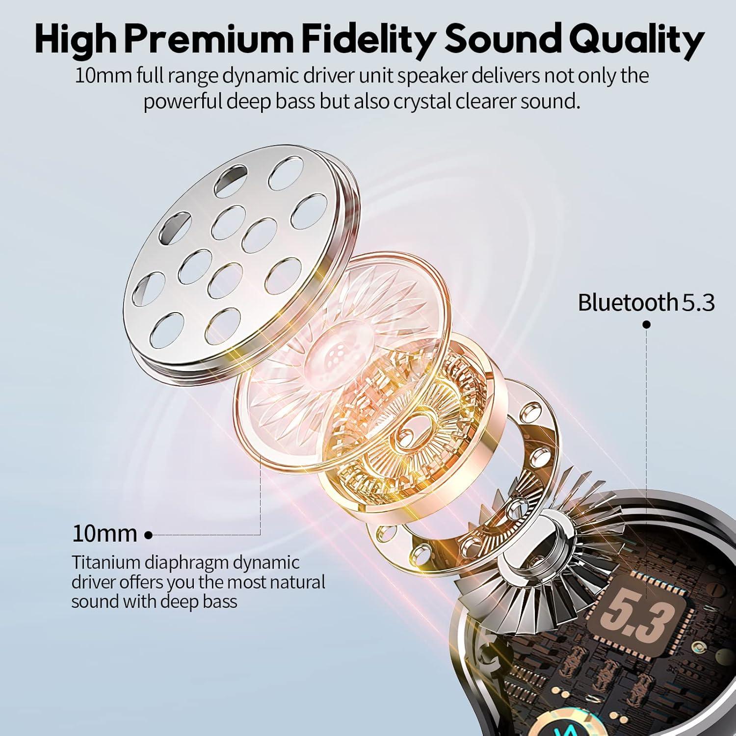 Auriculares Inalámbricos MOZOTER DBK02 Bluetooth 5.3 con Estuche