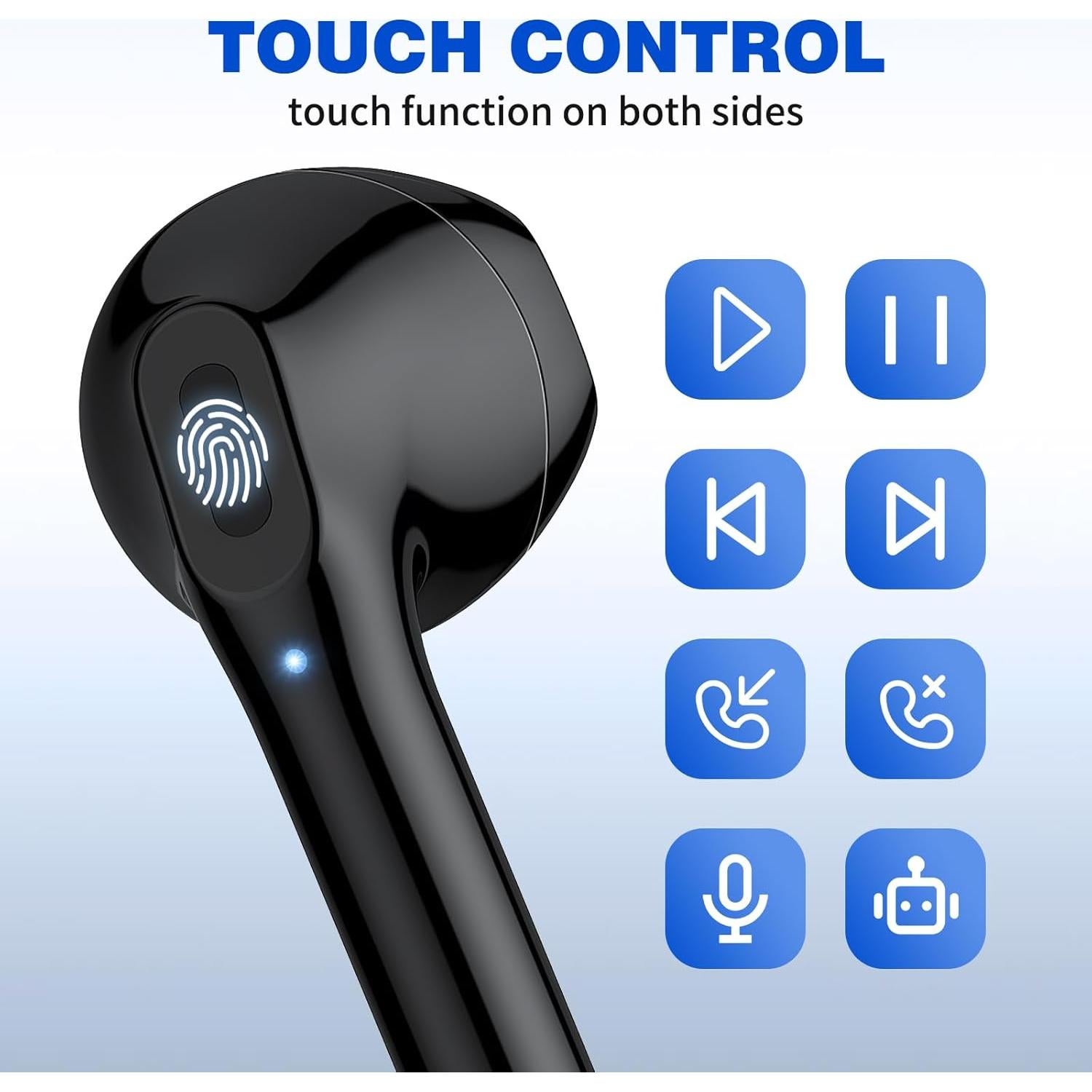 Auriculares Inalámbricos ASKUBSKU Bluetooth 5.3 con Micrófono