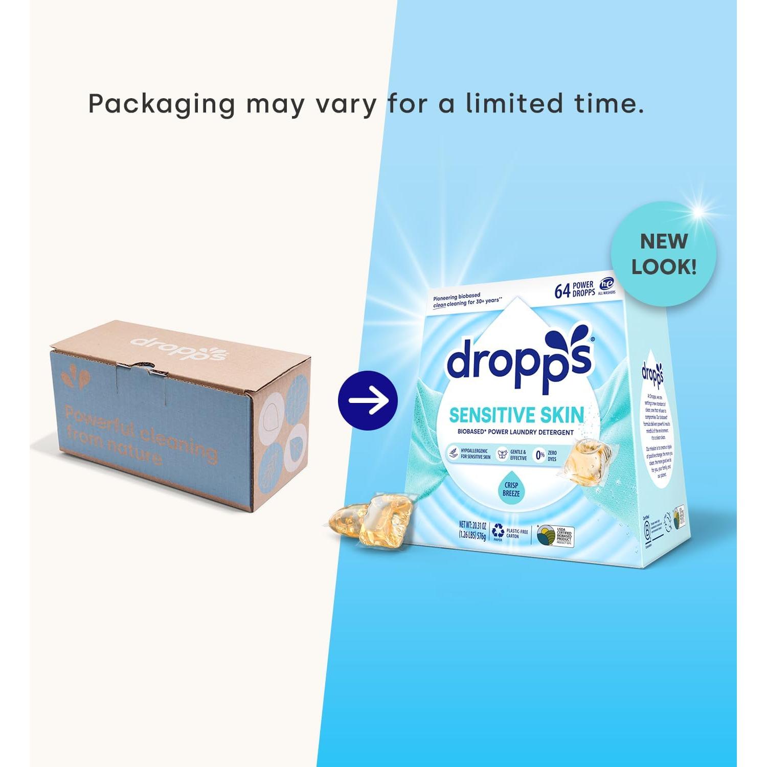 Dropps Detergente para Ropa Piel Sensible 160 Cápsulas Brisa Fresca