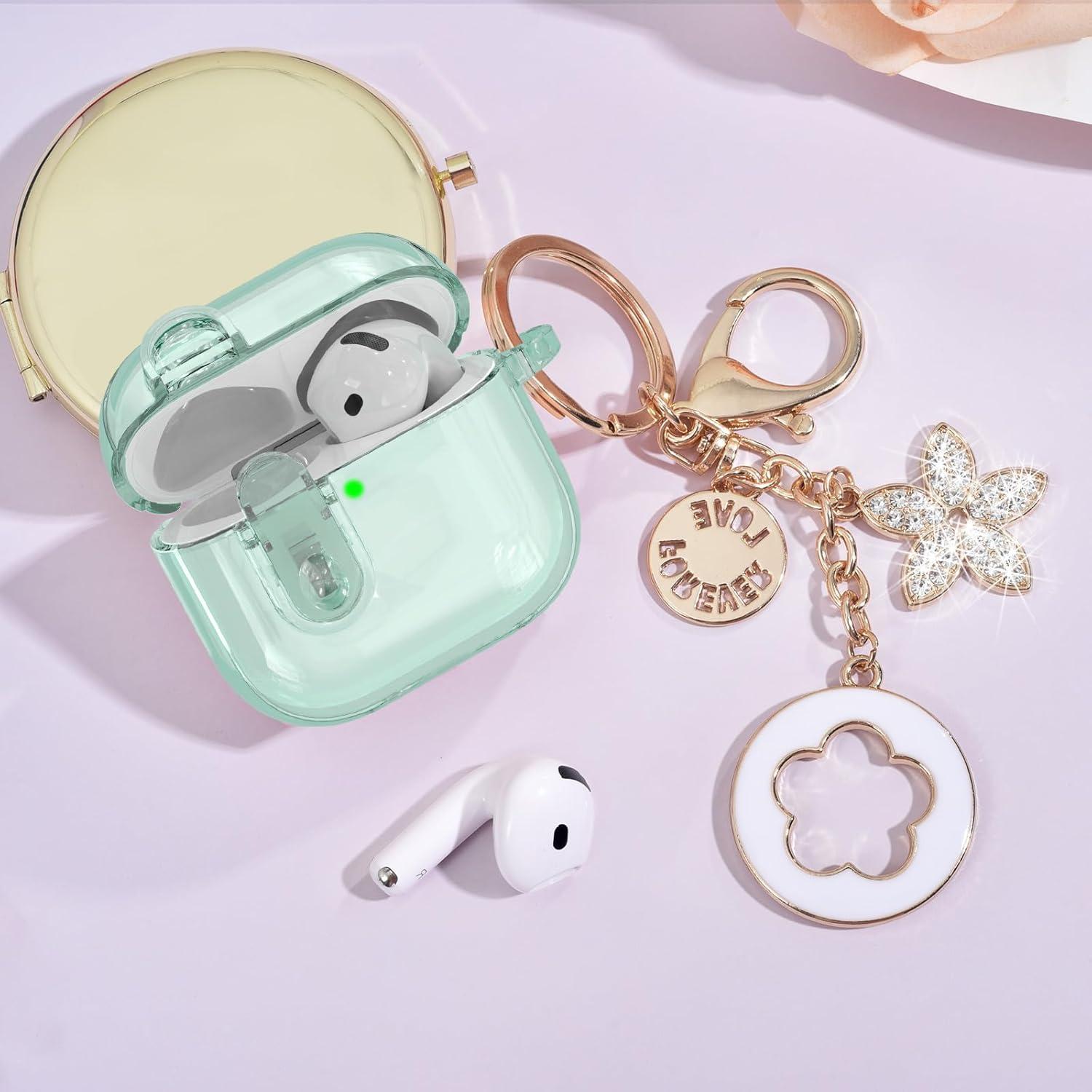 Funda transparente VISOOM para Airpods 4 - Verde hoja