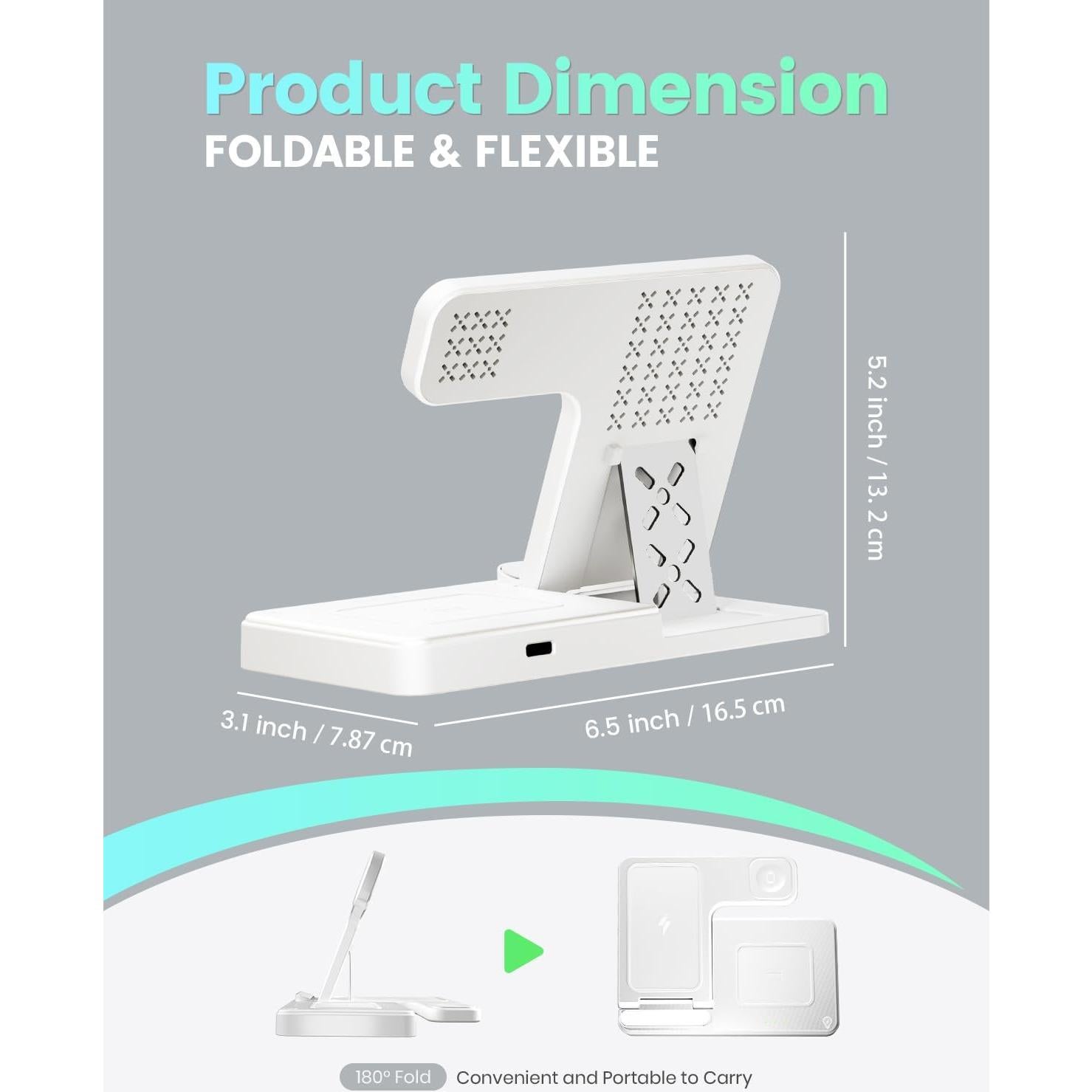 Estación de Carga Inalámbrica 3 en 1 GETPALS W336 para iPhone, Reloj y AirPods