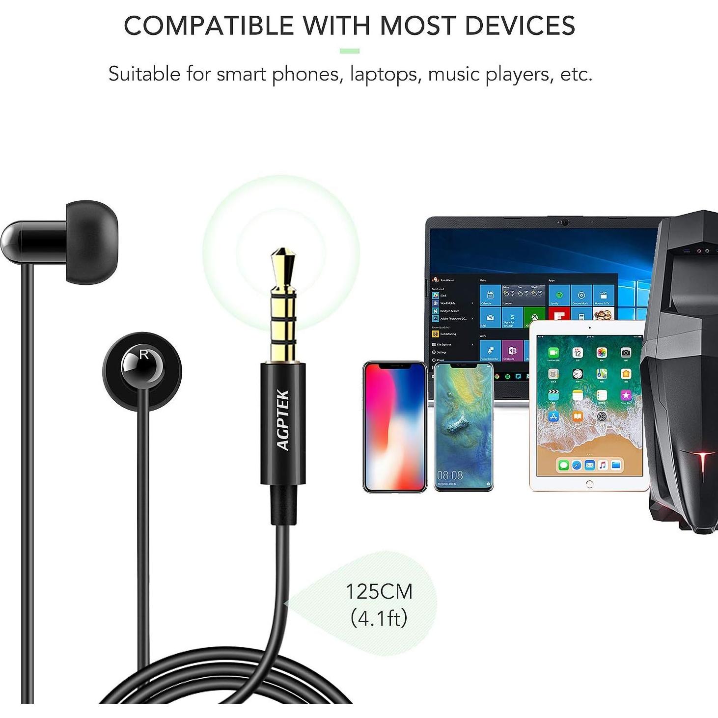 Auriculares Intrauditivos para Dormir AGPTEK ZP04, Silicona Suave