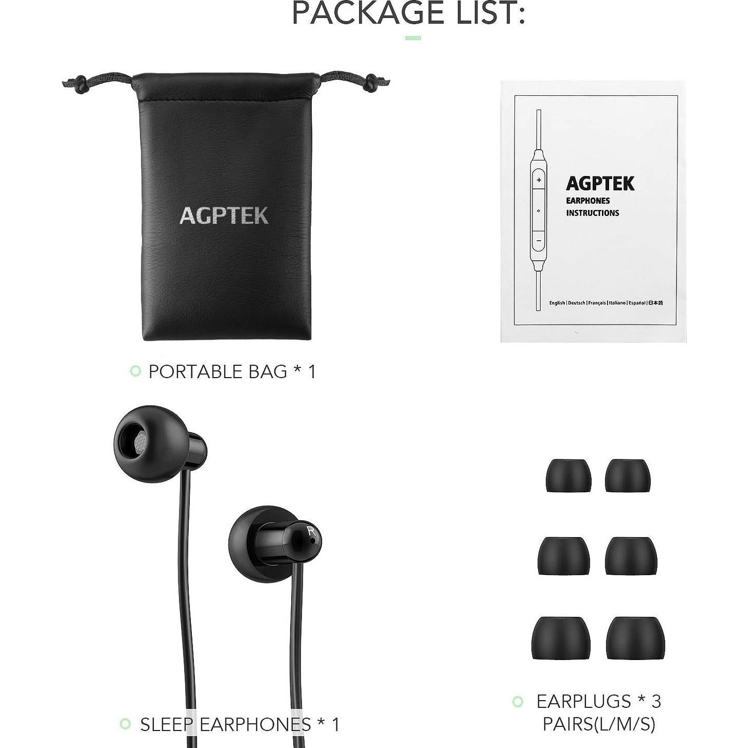 Auriculares Intrauditivos para Dormir AGPTEK ZP04, Silicona Suave