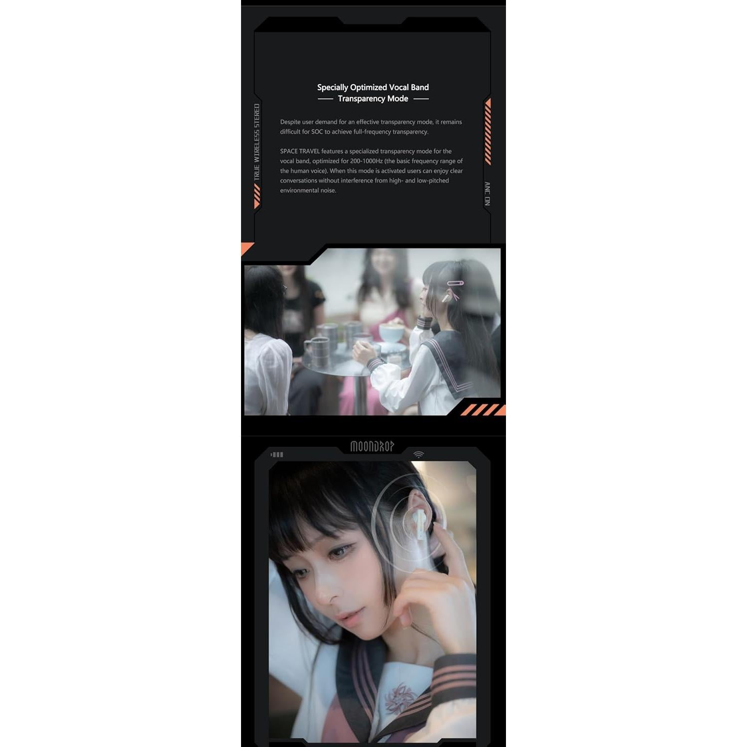 Auriculares Inalámbricos Moondrop Space Travel TWS Bluetooth 5.3 ANC