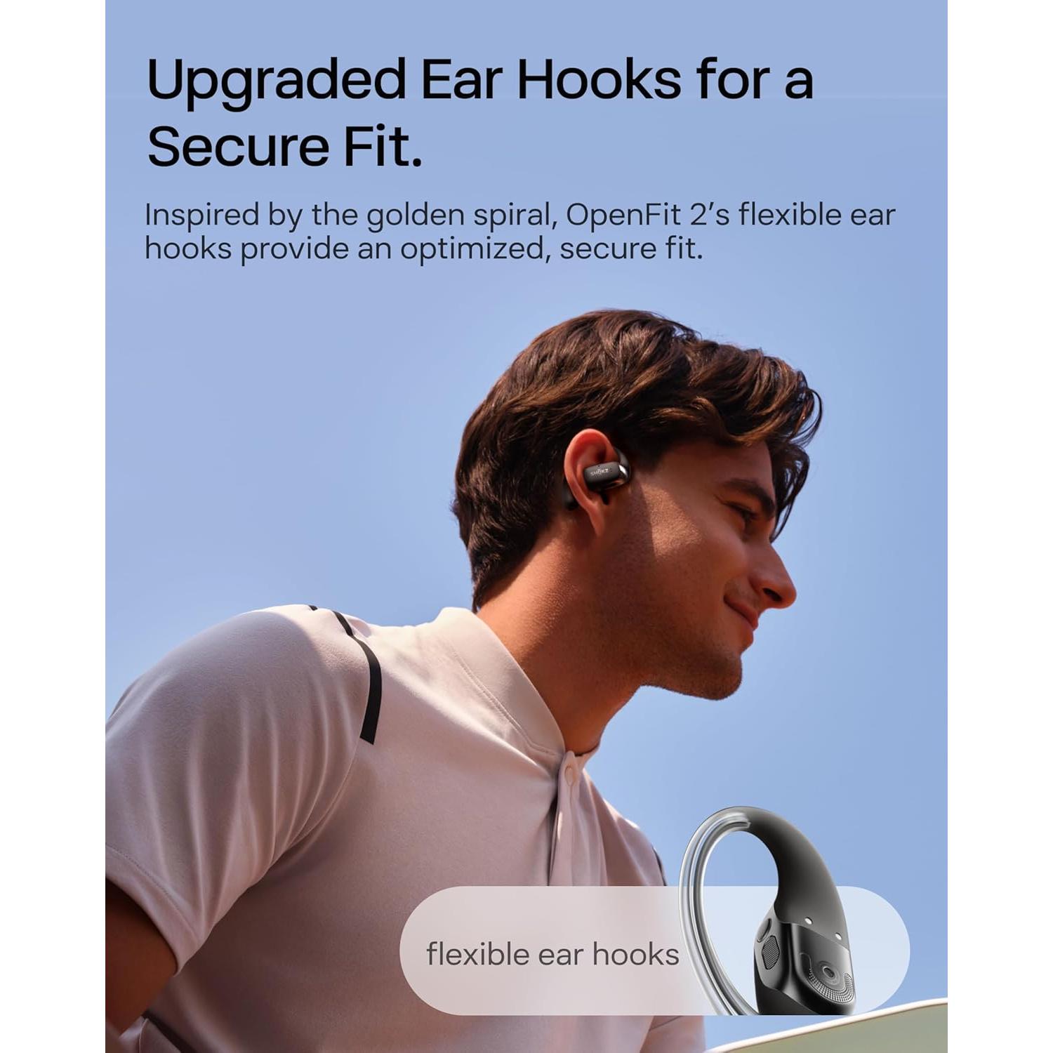 Auriculares In-Ear Abiertos SHOKZ OpenFit 2 Bluetooth Negro