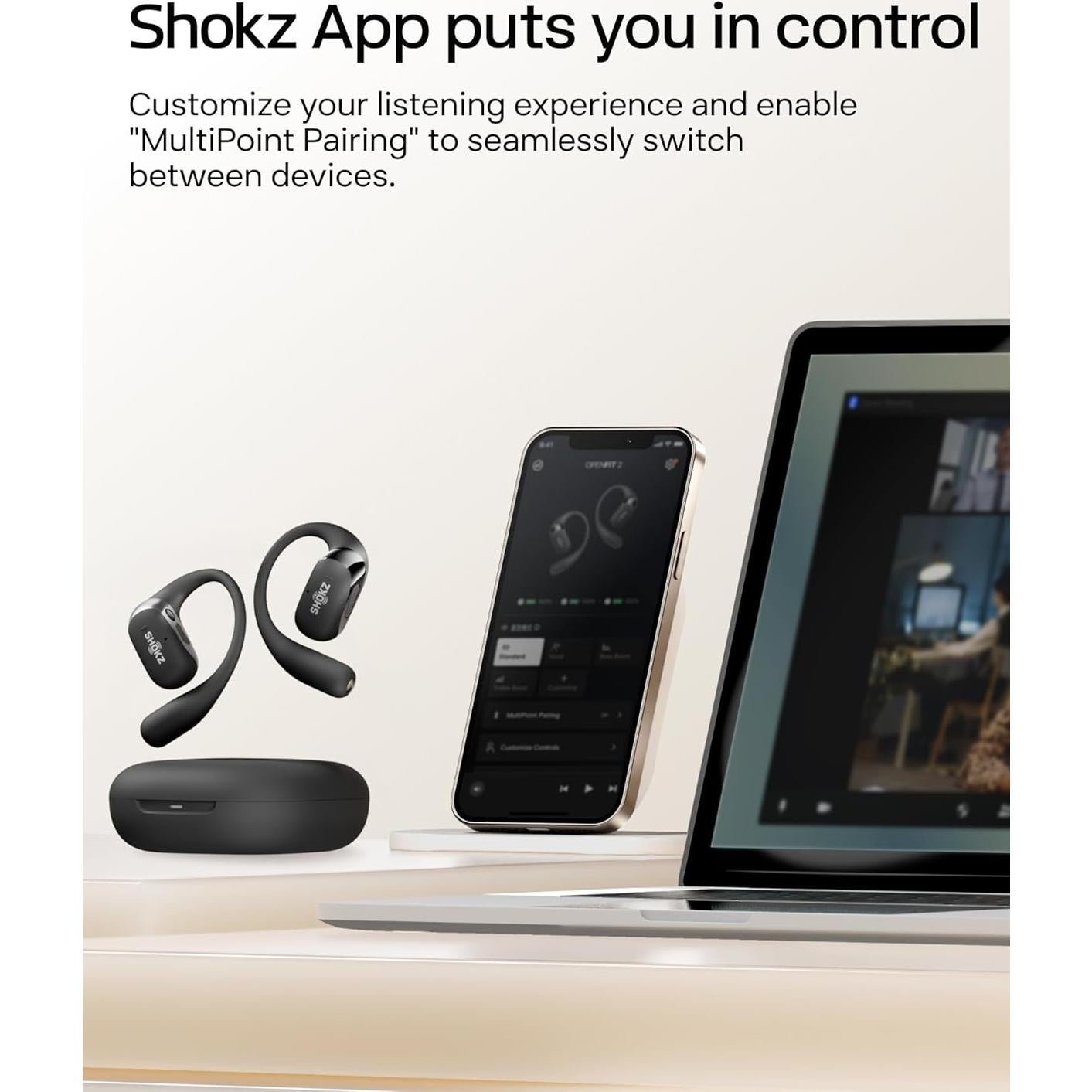 Auriculares In-Ear Abiertos SHOKZ OpenFit 2 Bluetooth Negro