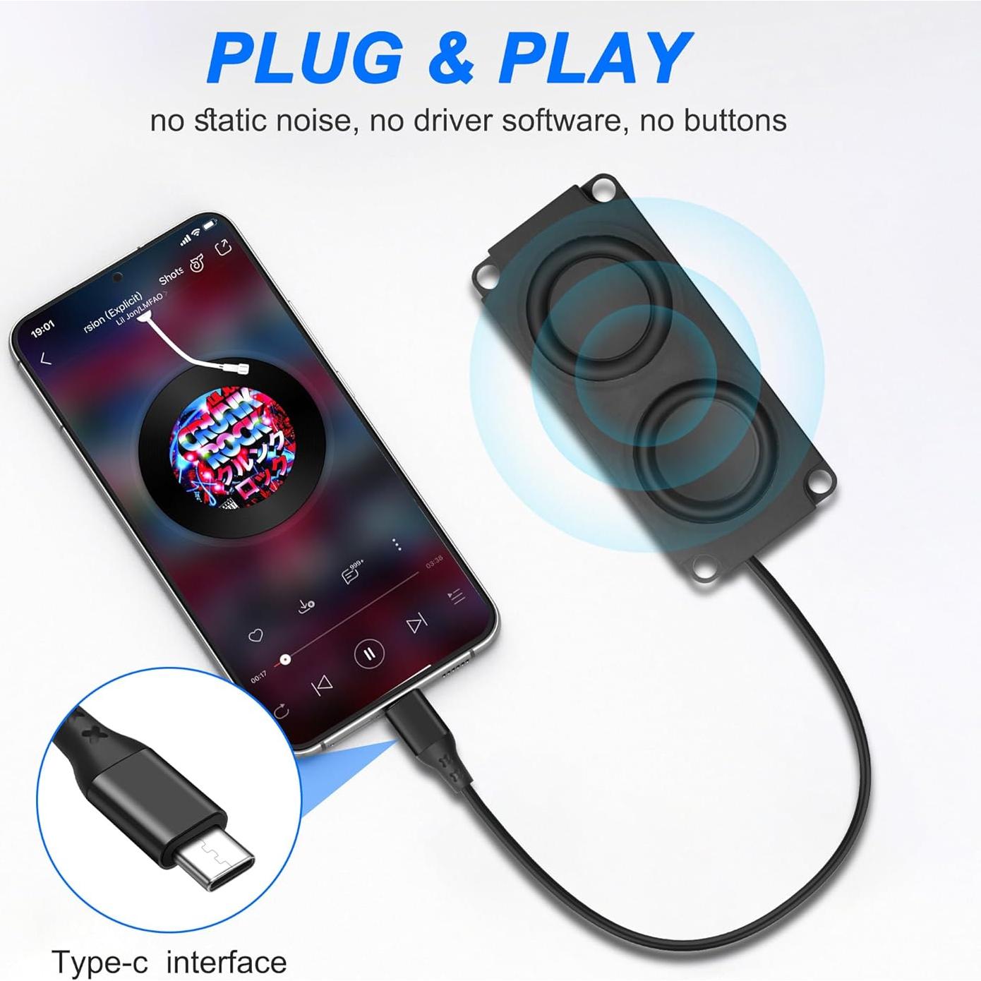 Altavoz portátil USB-C Yingtuyou SP234E 3W para computadora