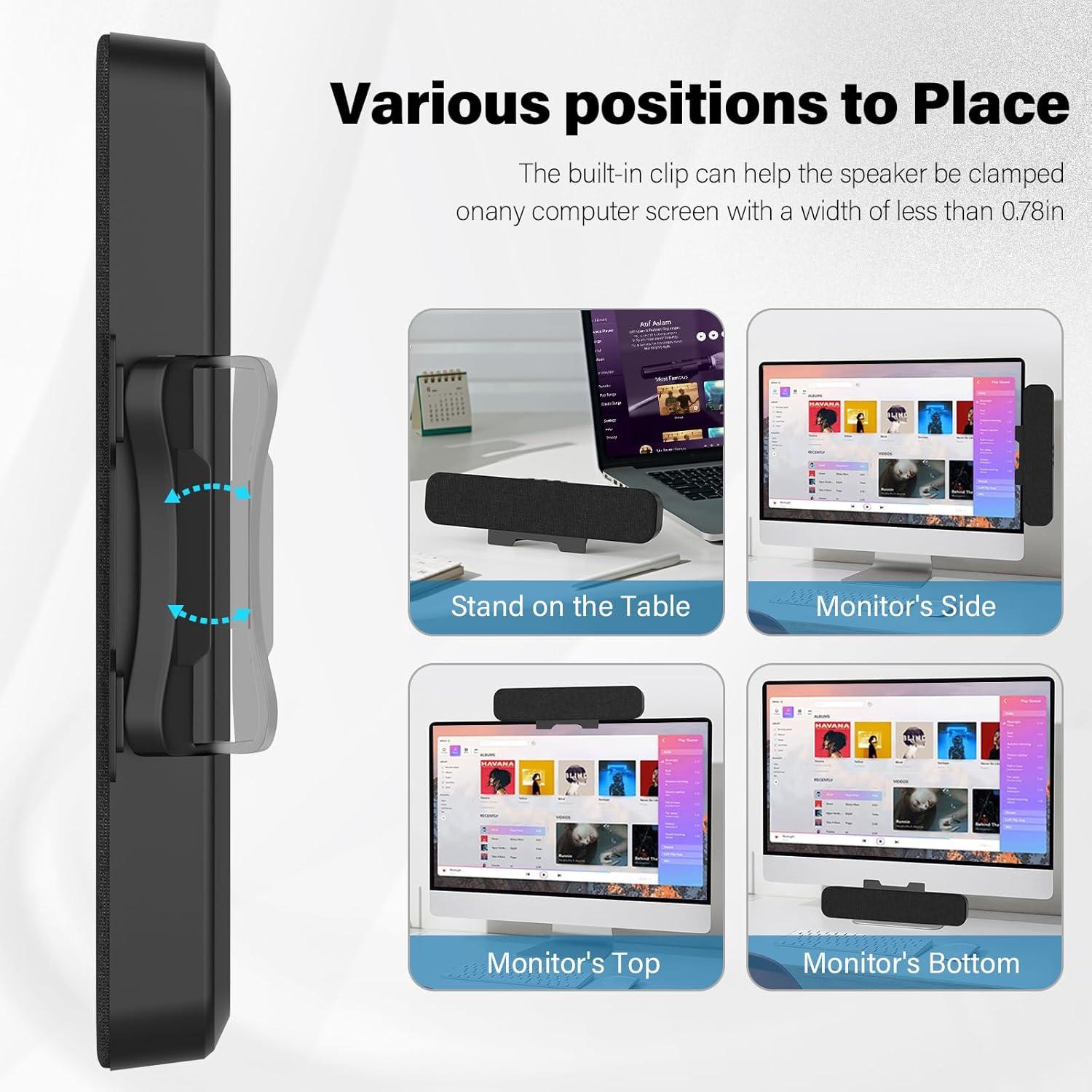 Altavoces USB para PC OGUPGX EL024 con Clip para Monitor