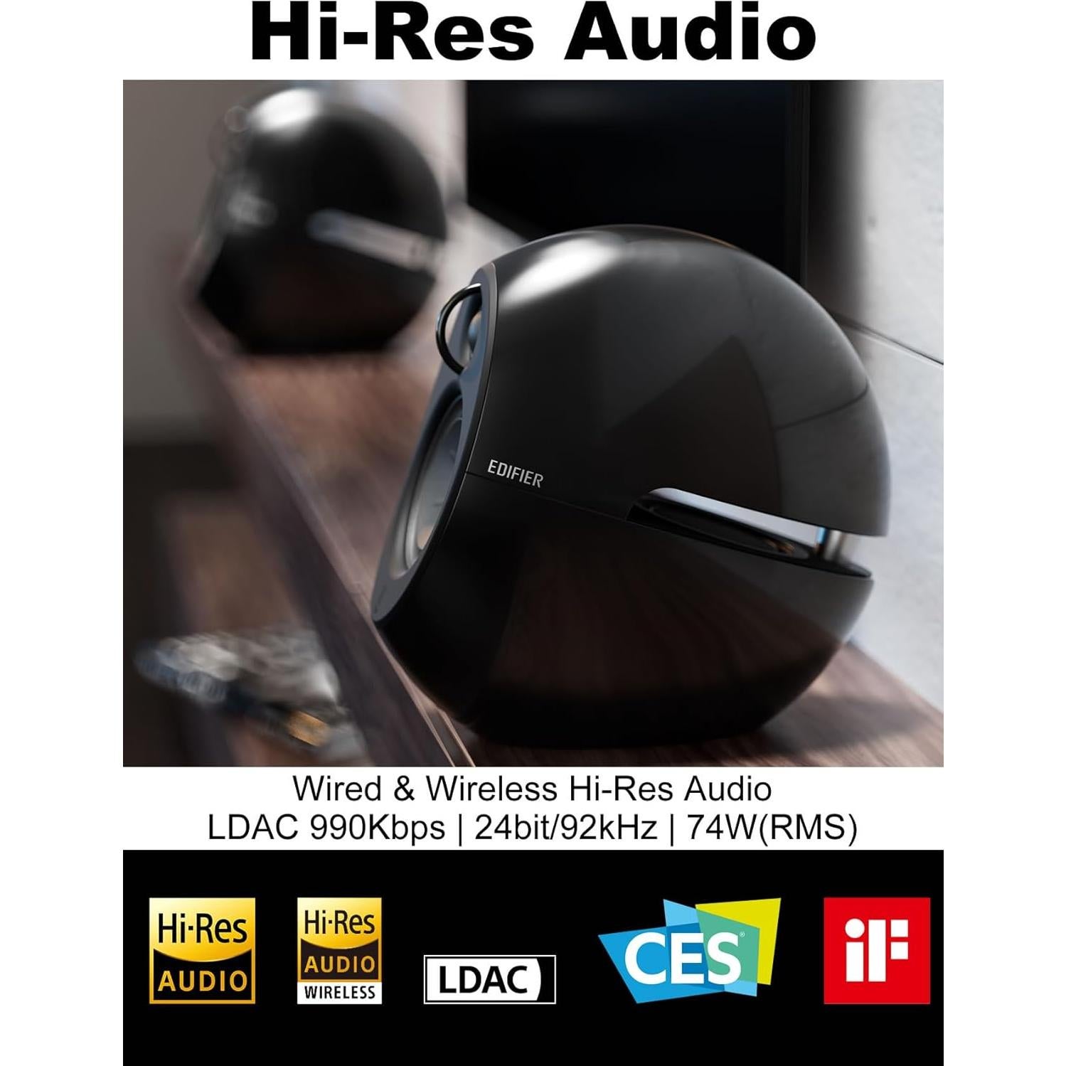 Altavoces Edifier e25HD 74W Bluetooth 5.3 Hi-Res 24bit/96kHz