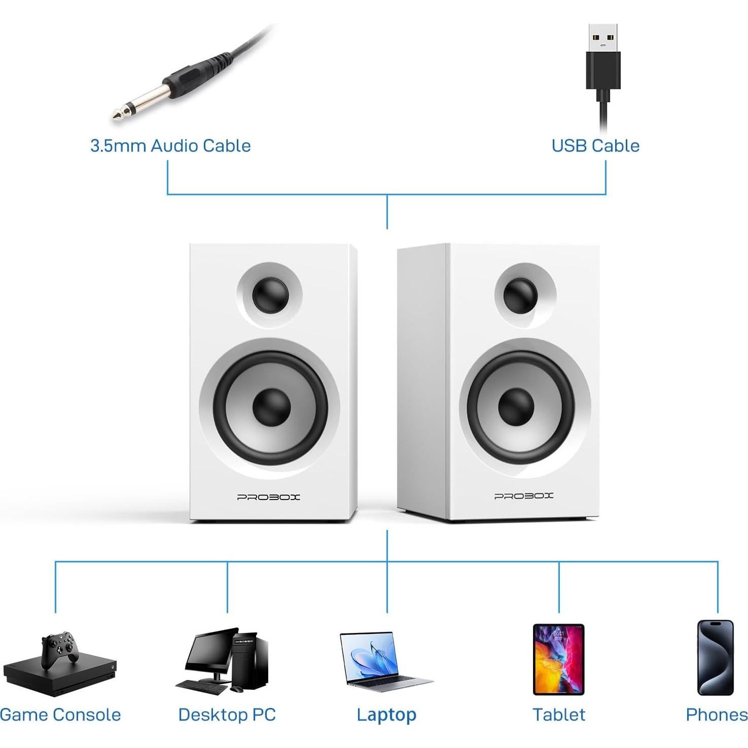 Altavoces de Estantería Probox BT16 60W Bluetooth 5.3 2.0