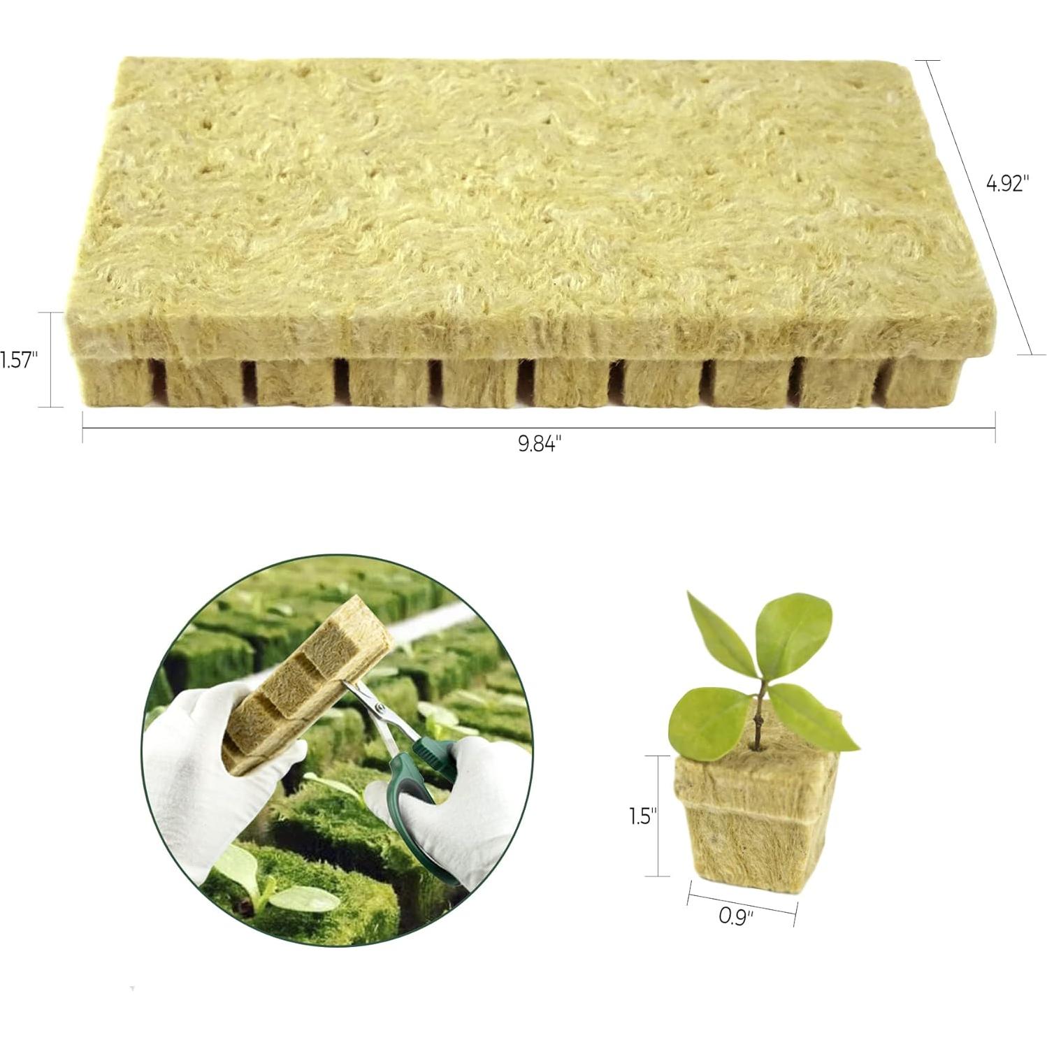 Cubos de Rockwool 1" SKINNYBUNNY para Hidroponía - 200 Unidades