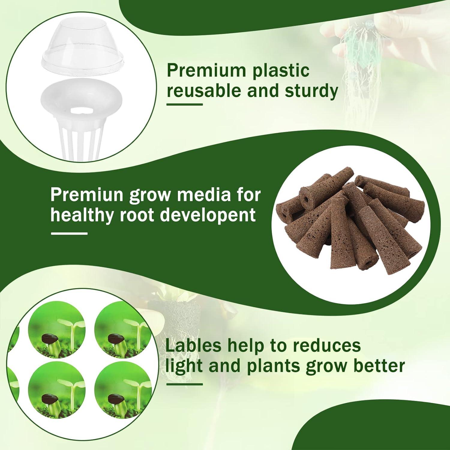 DECYOOL Garden Pods, 80pcs Hydroponic Pods Kit,Grow Anything Kit with 20 Grow Baskets,20 Grow Sponges, 20 Pod Labels,20 Grow Domes