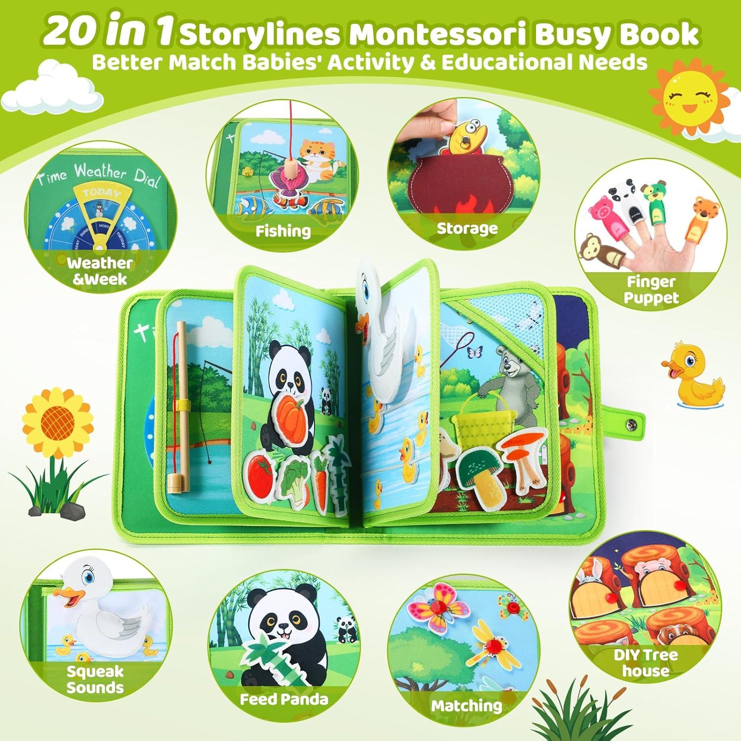 Libro Ocupado Montessori para Niños 1-3 Años - Flor Silenciosa