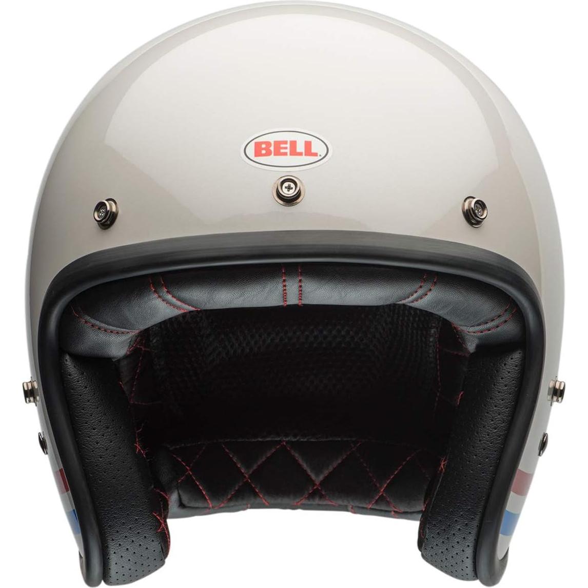 Casco de Moto BELL Custom 500 Rayas Blanco Perla 2XL