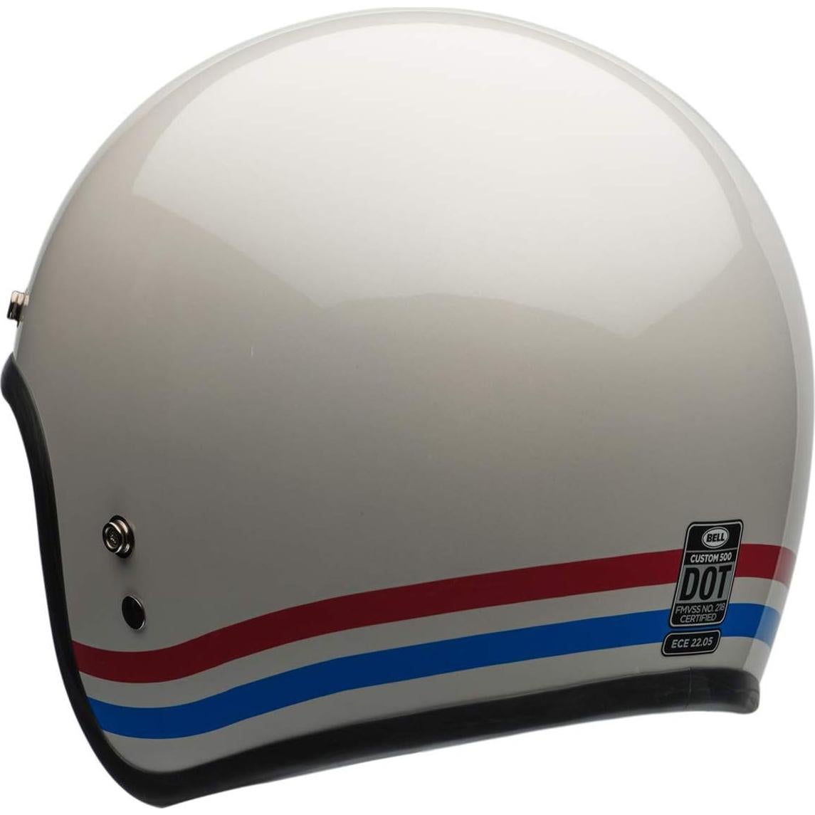Casco de Moto BELL Custom 500 Rayas Blanco Perla 2XL