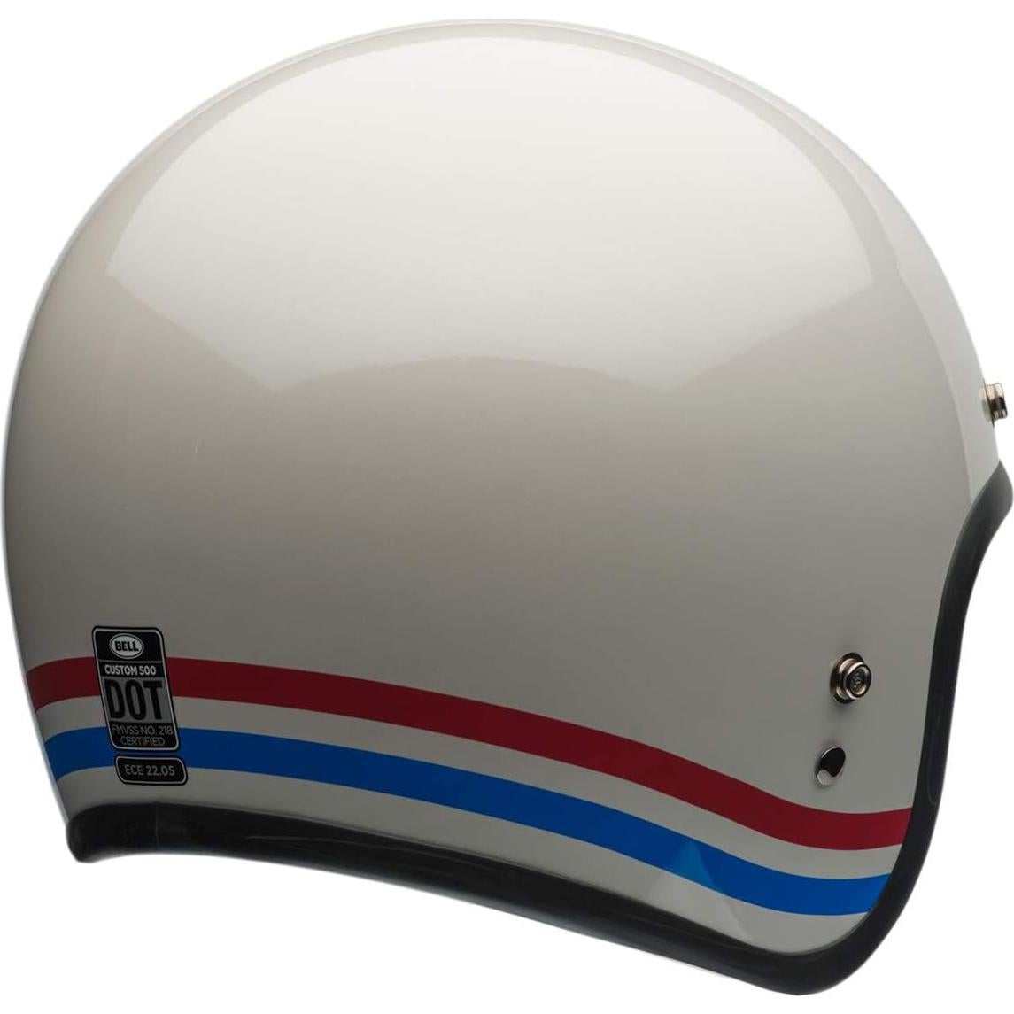 Casco de Moto BELL Custom 500 Rayas Blanco Perla 2XL