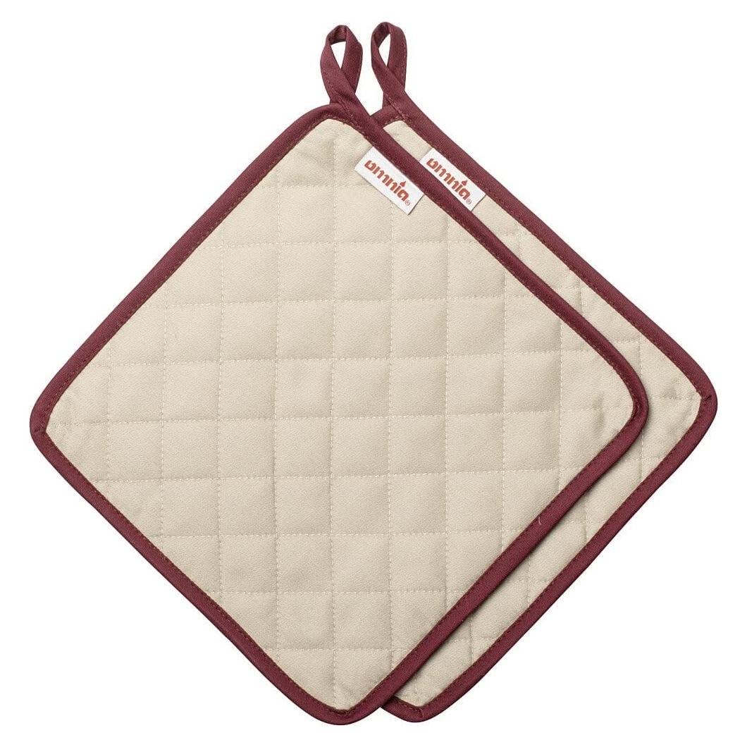 Guantes de Cocina Omnia Dúo Beige Burdeos 24x24 cm