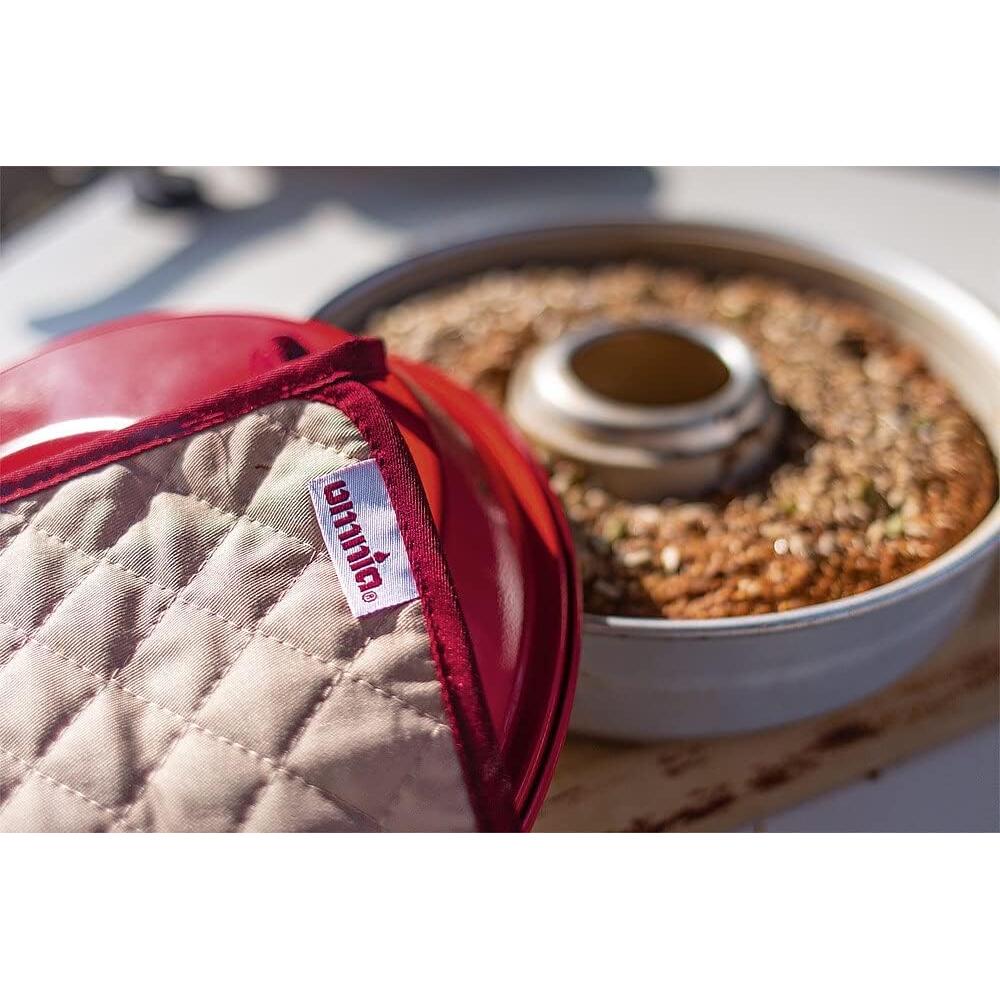 Guantes de Cocina Omnia Dúo Beige Burdeos 24x24 cm