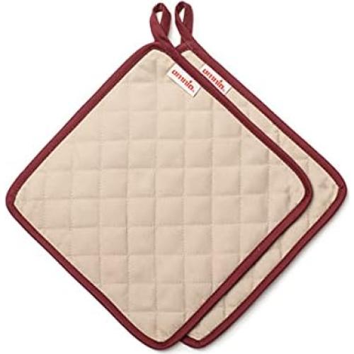 Guantes de Cocina Omnia Dúo Beige Burdeos 24x24 cm