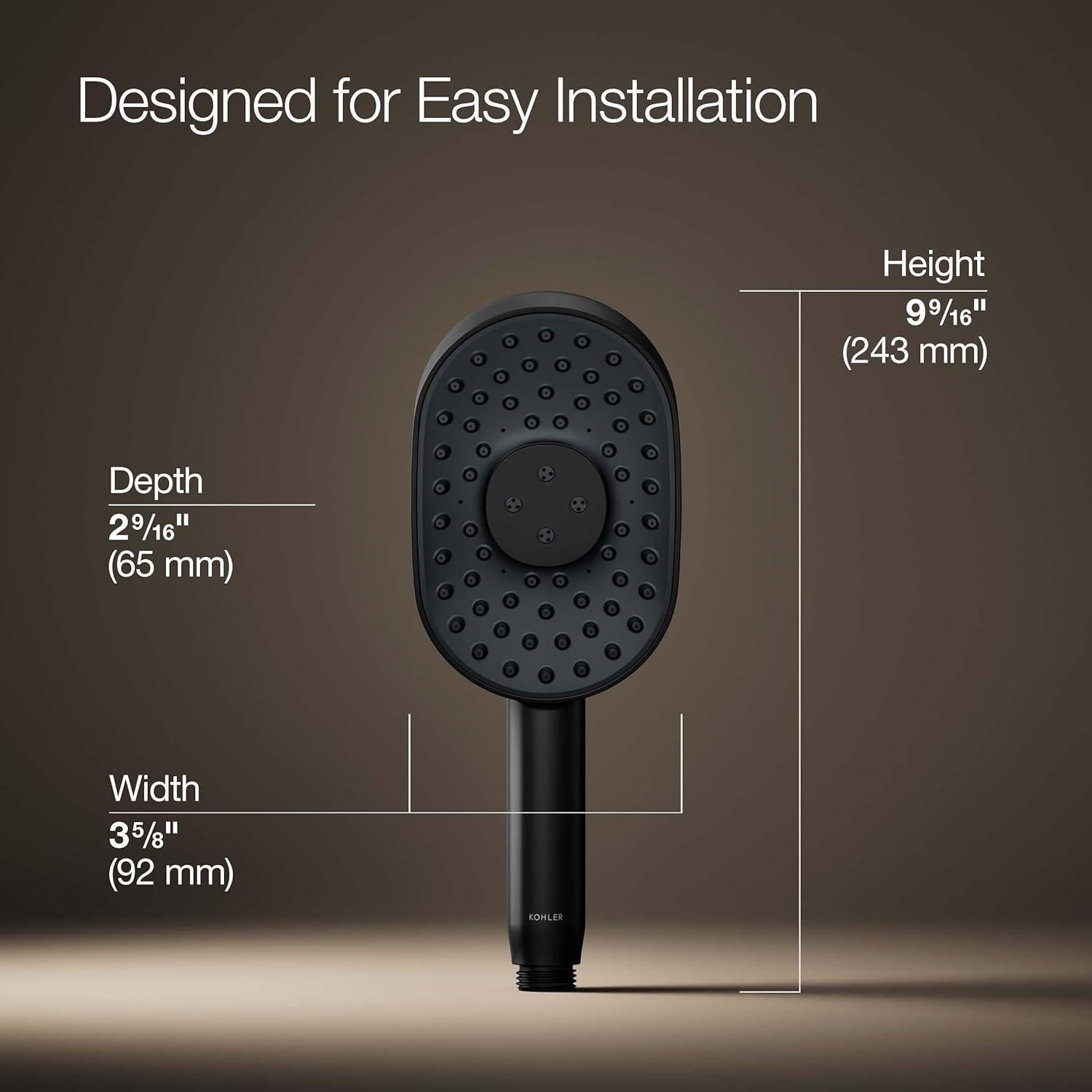 Ducha de Mano Multifuncional Kohler 26284-BL Negro Mate 9.5 LPM