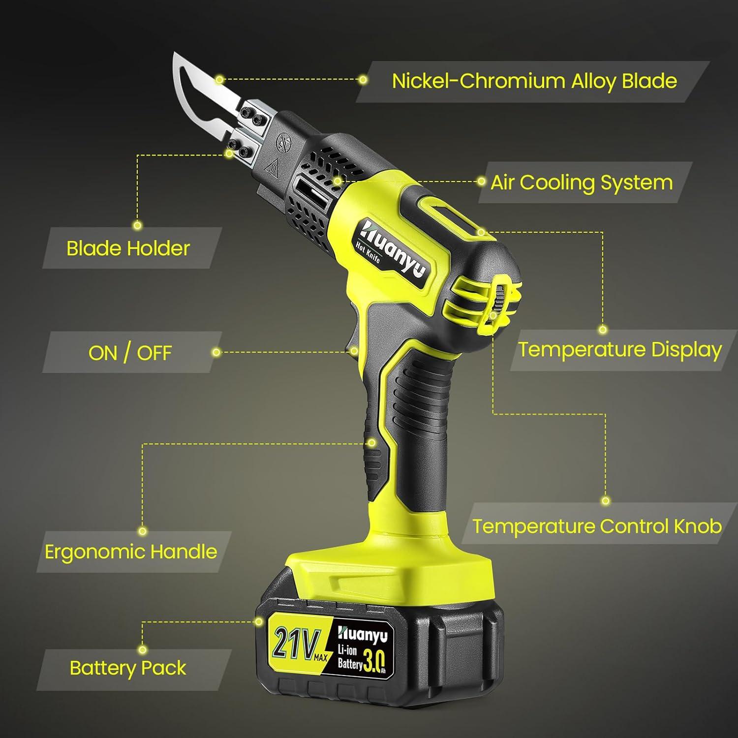 Cuchillo Caliente Inalámbrico Huanyu 100W con 4 Cuchillas