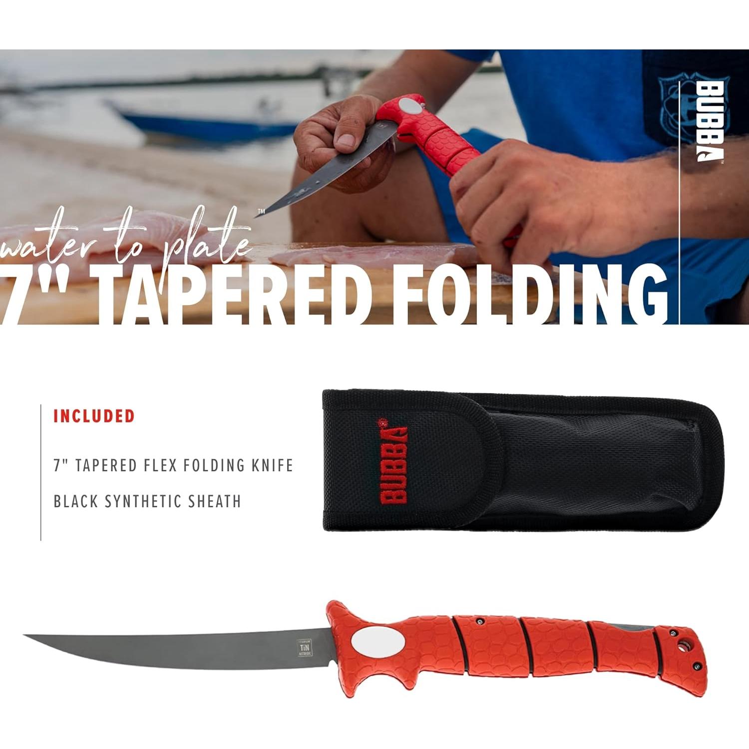 Cuchillo Plegable BUBBA Flex Tapered 17.8 cm Antideslizante