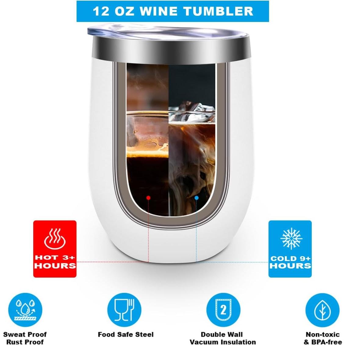 Vaso de Vino Aislado LONGXIN 355 ml Crepúsculo con Tapa