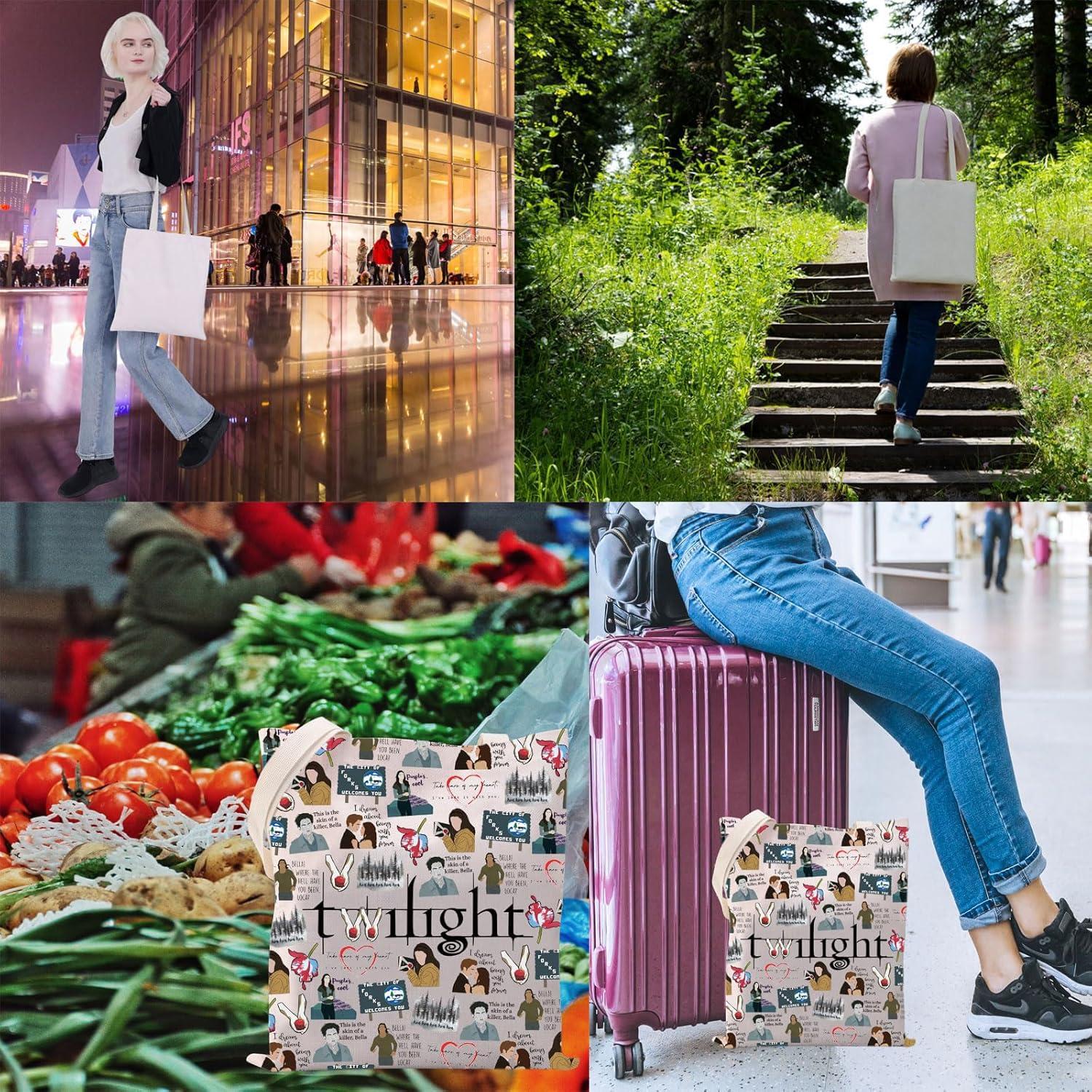 VAMSII Twili Movie Inspired Tote Bag Edward Bella Gift Vampire Fans Gift Forks Washington(Twili tote)