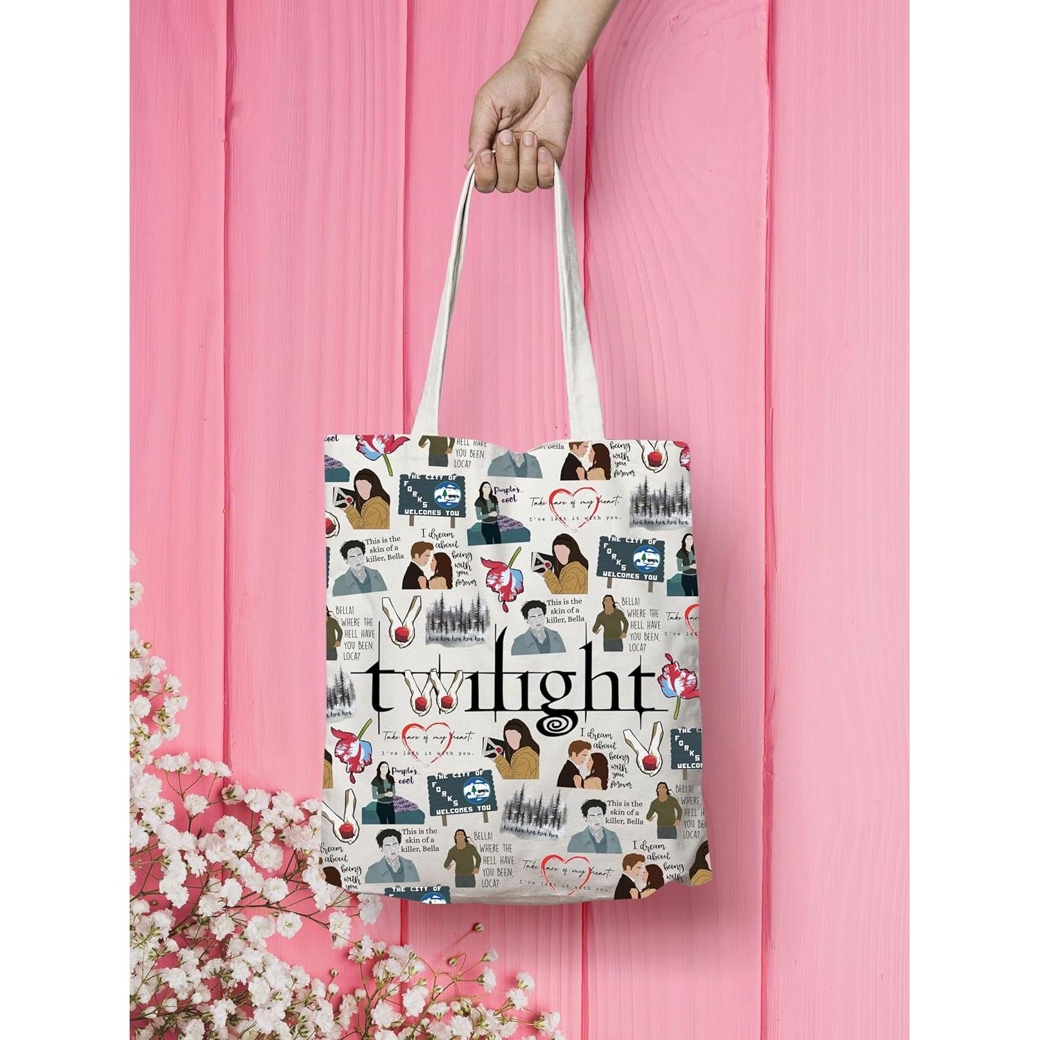 VAMSII Twili Movie Inspired Tote Bag Edward Bella Gift Vampire Fans Gift Forks Washington(Twili tote)