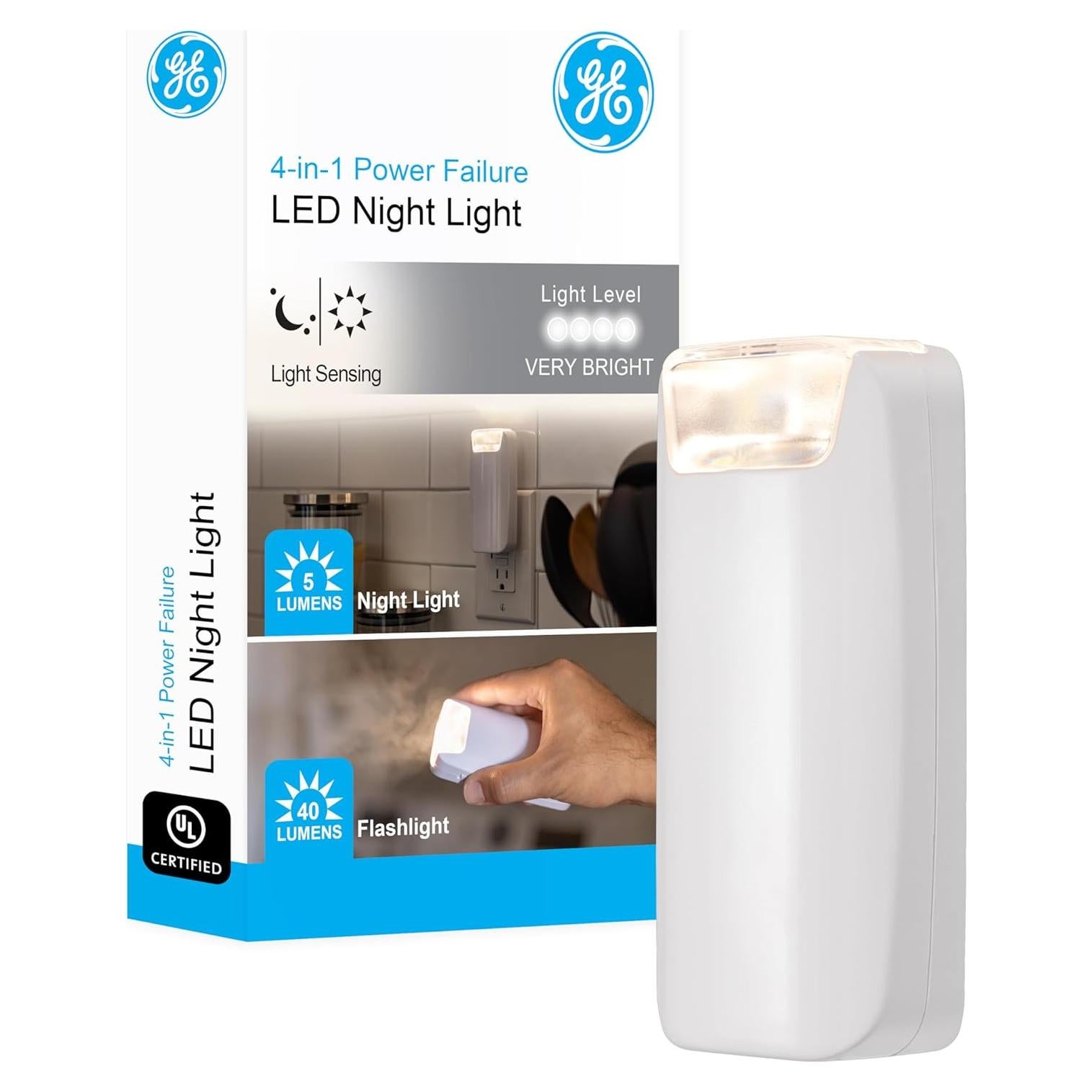 Luz Nocturna de Fallo de Energía GE 37373 Recargable Blanca