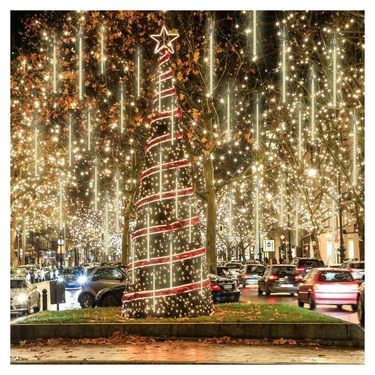 Luces de Lluvia de Meteoros PEMOTech 11.7m 540 LED Blanco Cálido