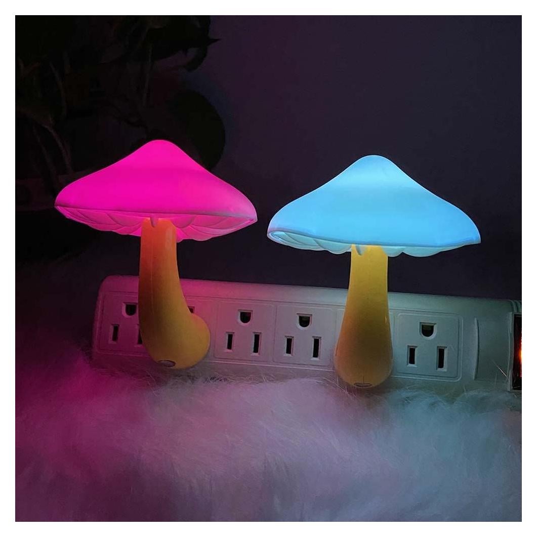 Lámpara de Noche LED UTLK en Forma de Hongo Multicolor - 2 Piezas