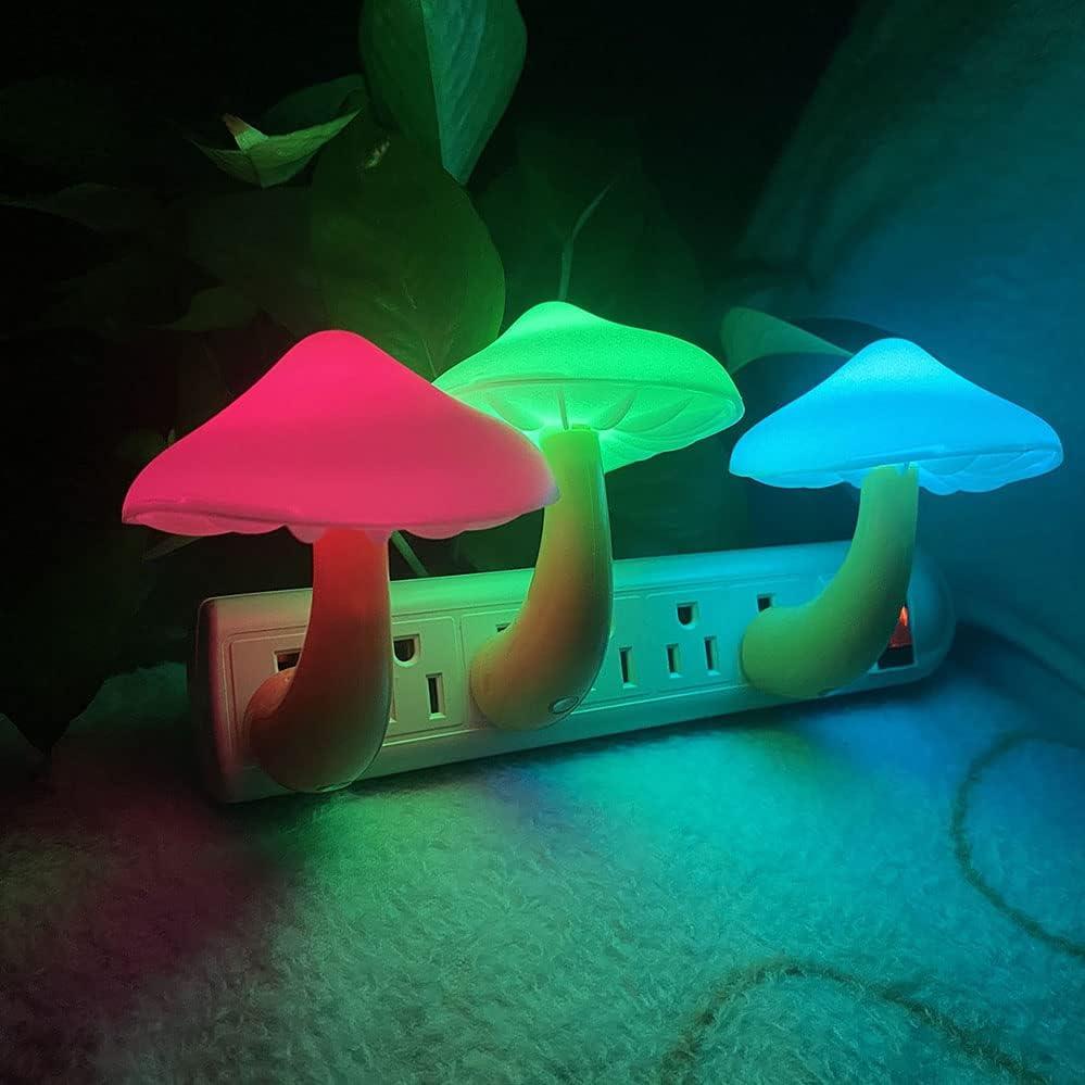 Lámpara de Noche LED UTLK en Forma de Hongo Multicolor - 2 Piezas