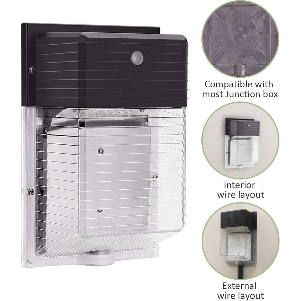 Luz de Pared LED SZGMJIA 30W 4050lm IP65 Crepúsculo a Amanecer