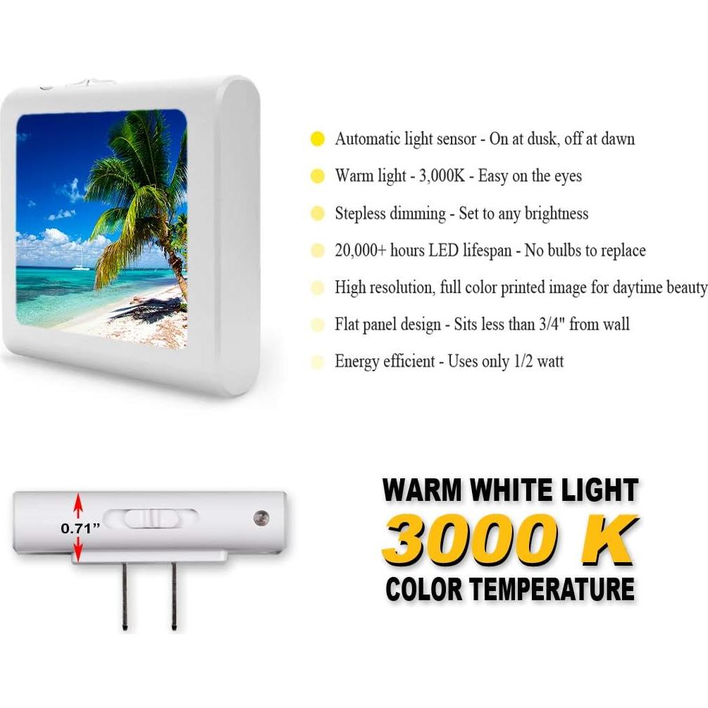 Luz Nocturna LED Art Plates Regulable con Sensor Automático