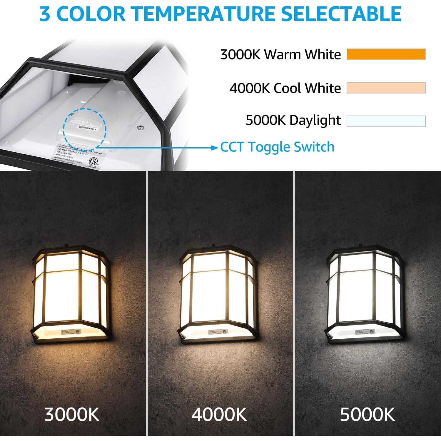 Aplique LED Exterior LEONLITE 15W 3CCT Sensor Luz Automática