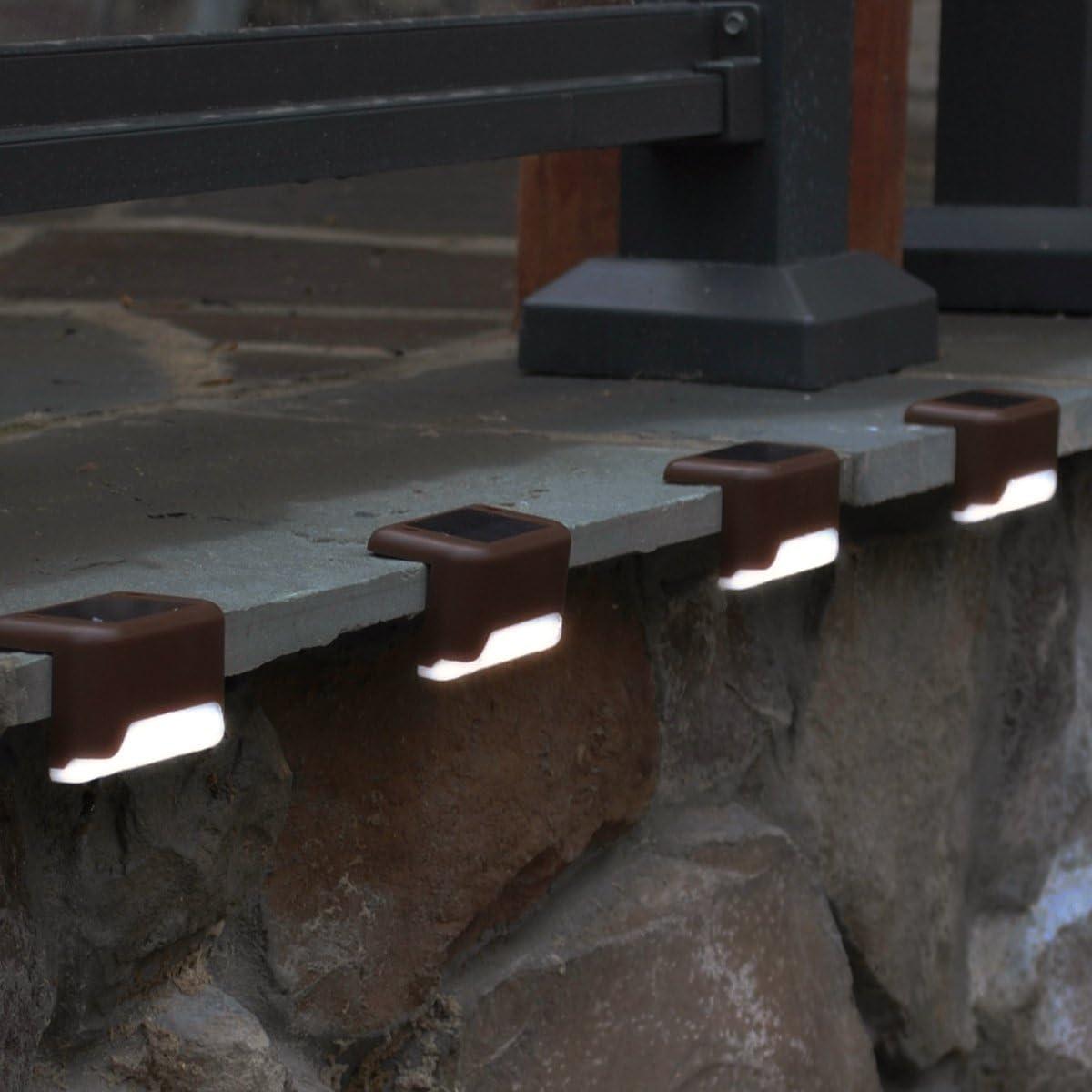 Luces LED solares Maxsa 47332 para Deck y Barandillas, 4 unidades