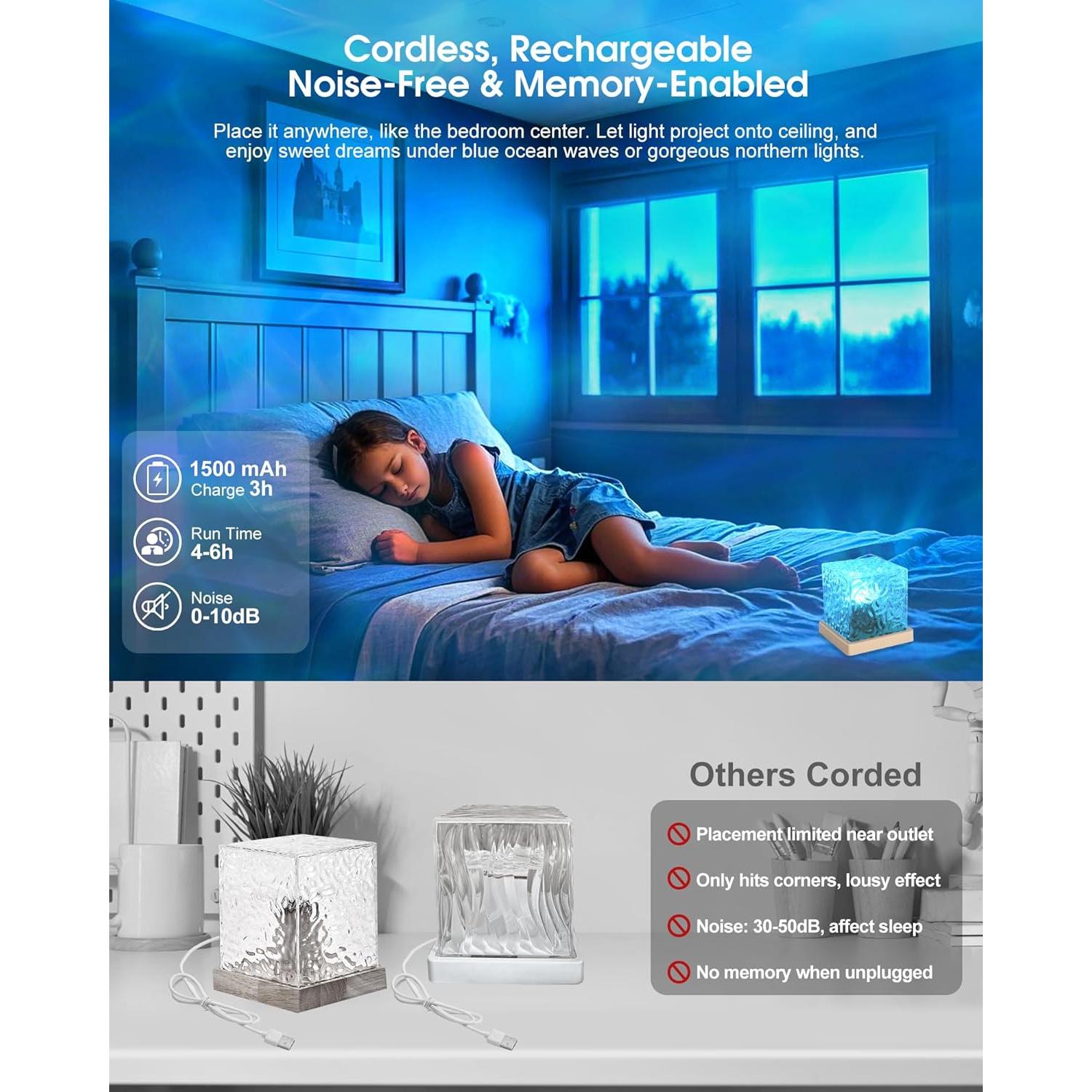 Proyector de Luz Aurora Smerkod FXSW001, Recargable 16 Colores