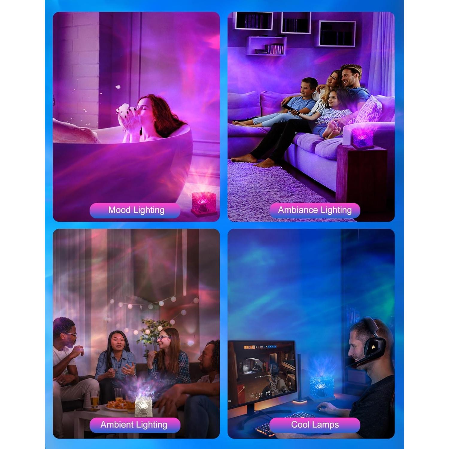 Proyector de Luz Aurora Smerkod FXSW001, Recargable 16 Colores