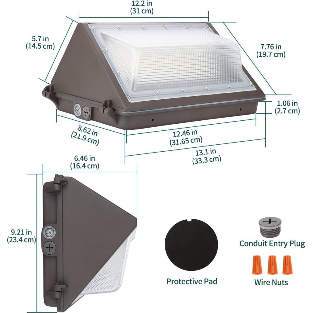 Lámpara de Pared LED Kadision 60W 7800lm IP65 Fotocélula
