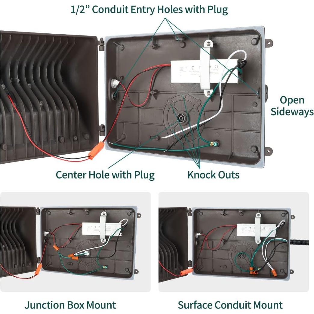 Lámpara de Pared LED Kadision 60W 7800lm IP65 Fotocélula