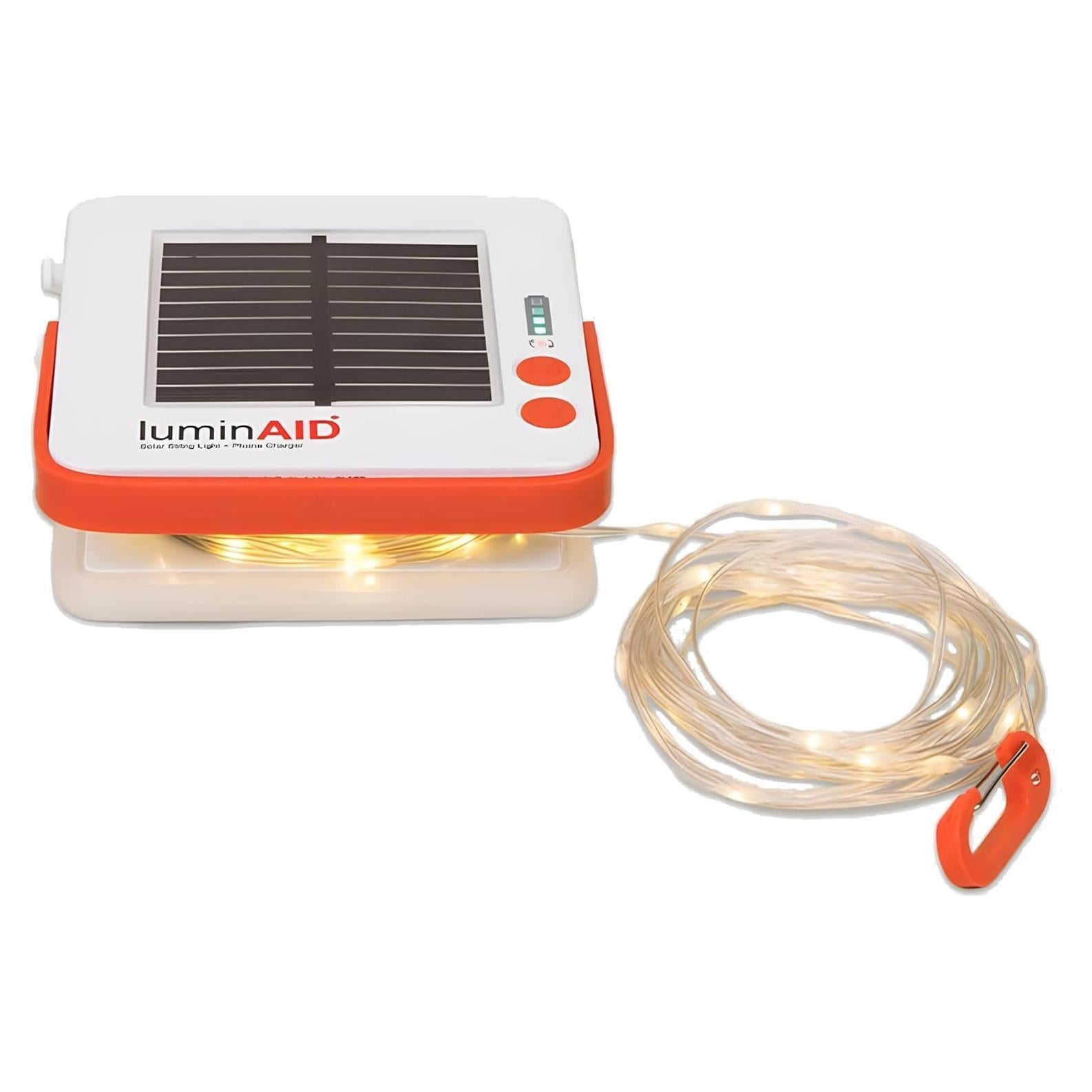 LuminAID Luz de Cadena Solar 9.75m + Cargador USB - Camping
